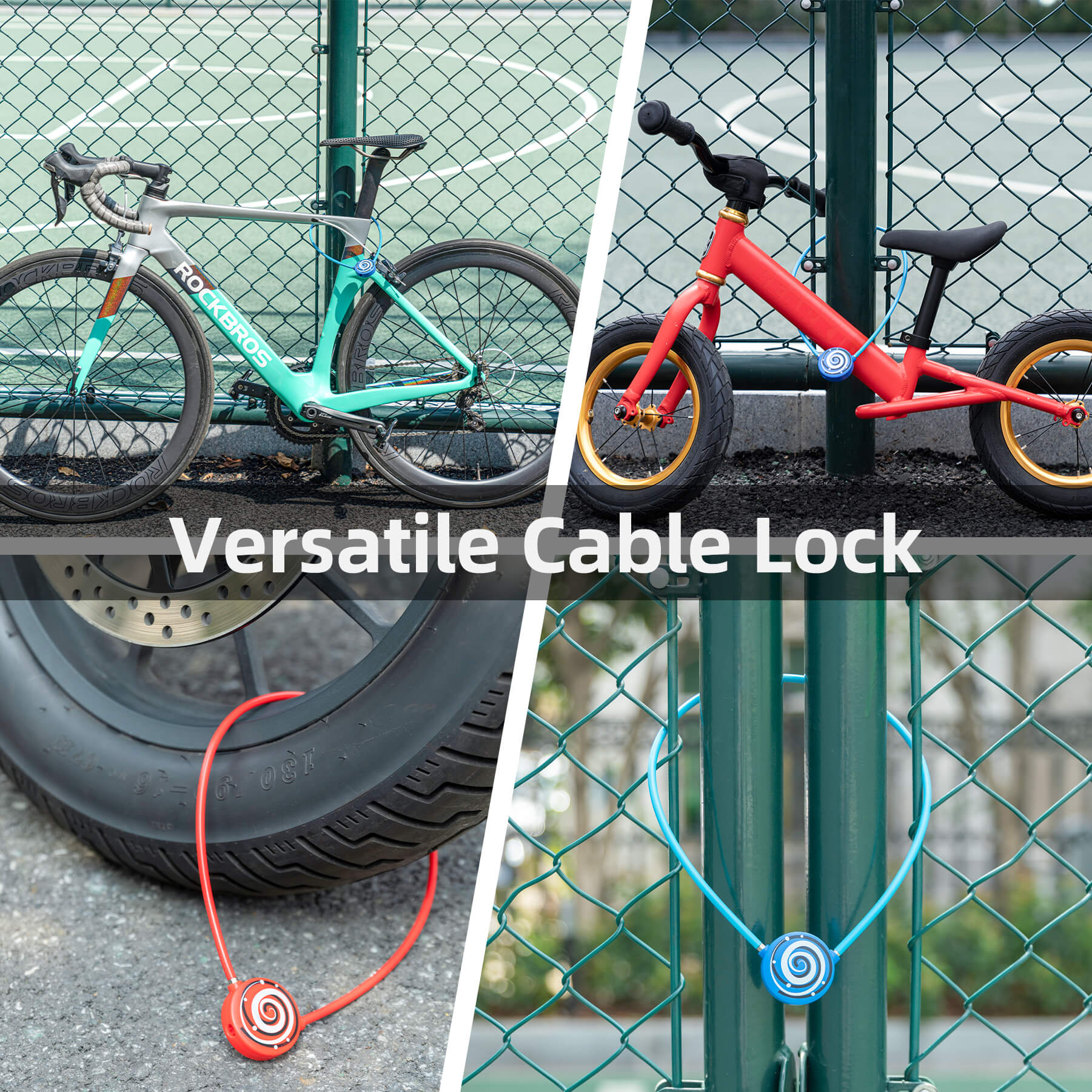 ROCKBROS Lightweight 92g Bike Lock, 5.89mm Anti-Theft Cable for Bikes & More 