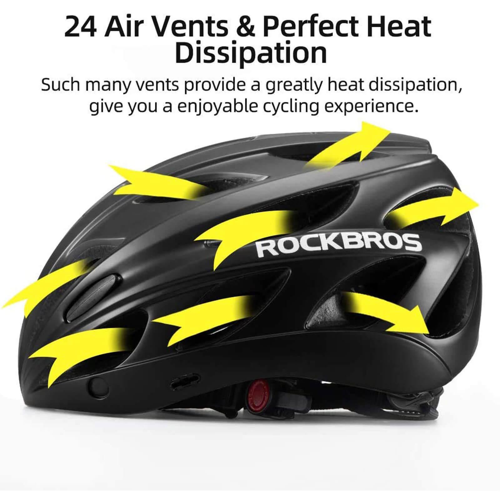 ROCKBROS Lightweight Cycling Helmet for Adults 24 Vents with Visor Goggles