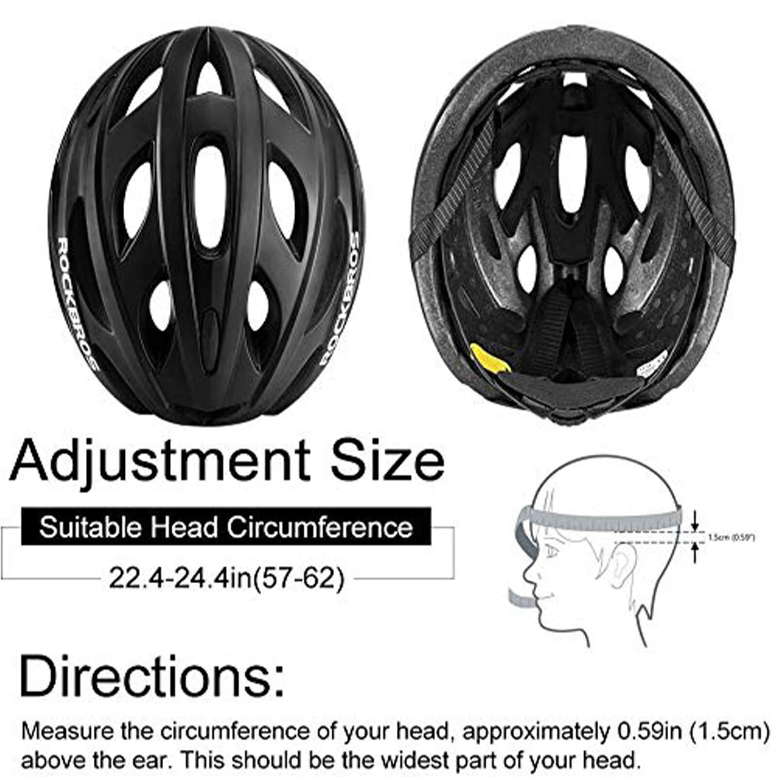 ROCKBROS Lightweight Cycling Helmet for Adults 24 Vents with Visor Goggles