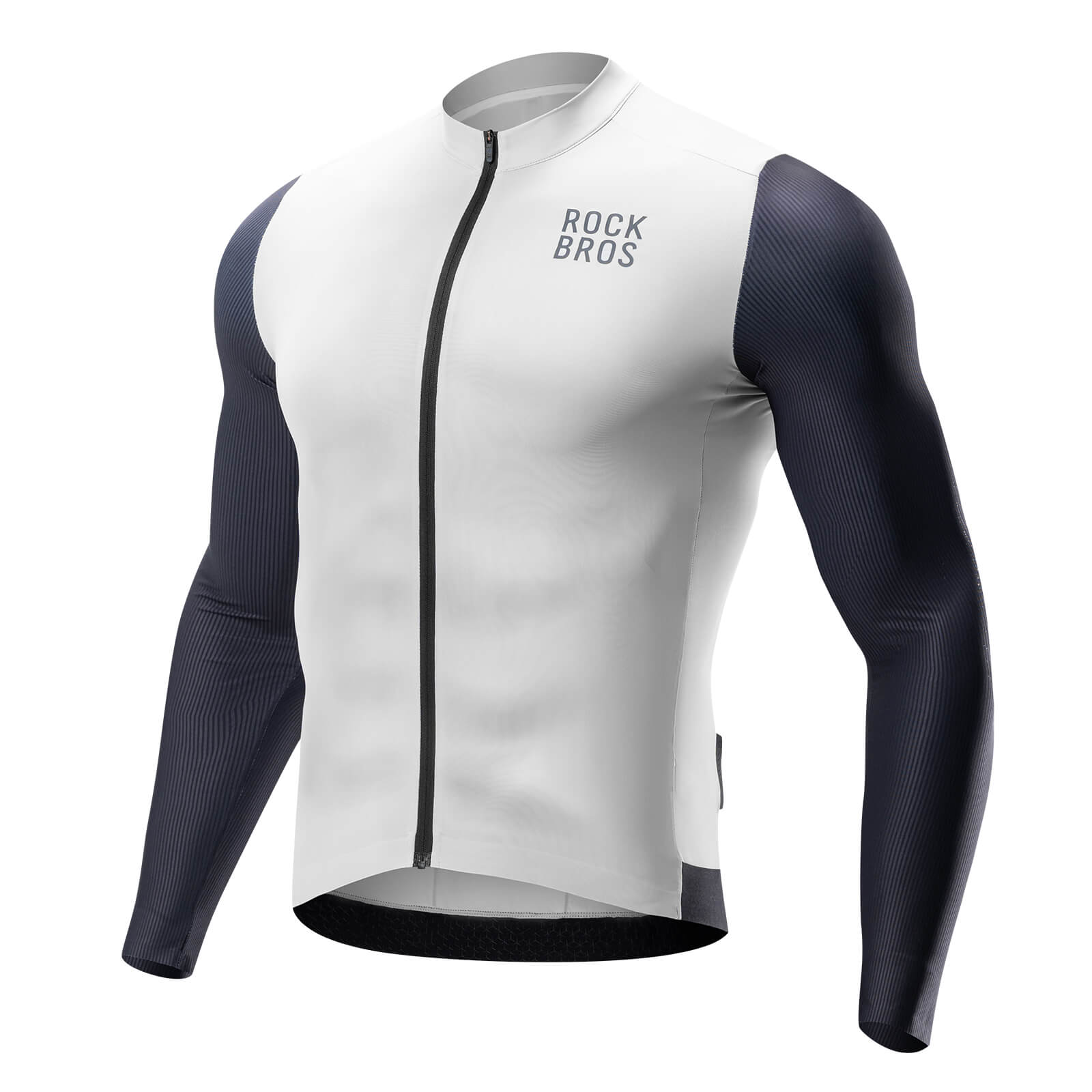 ROCKBROS Men's Long-Sleeve Cycling Jersey – Performance Meets Comfort!​ #Color_White