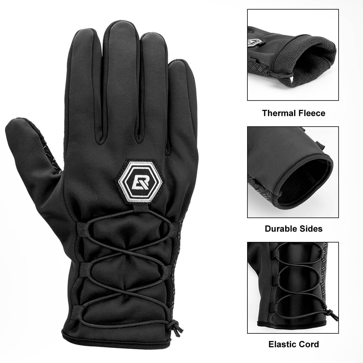 ROCKBROS Men's Winter Thermal Reflective Touch Screen Gloves