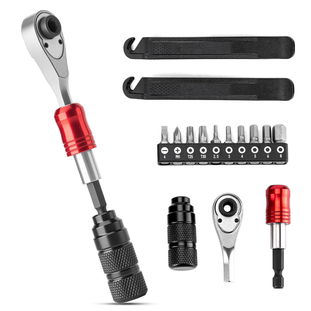 ROCKBROS Mini Ratchet Wrench with 10 Bits Tire Wrench and Magnetic Bit