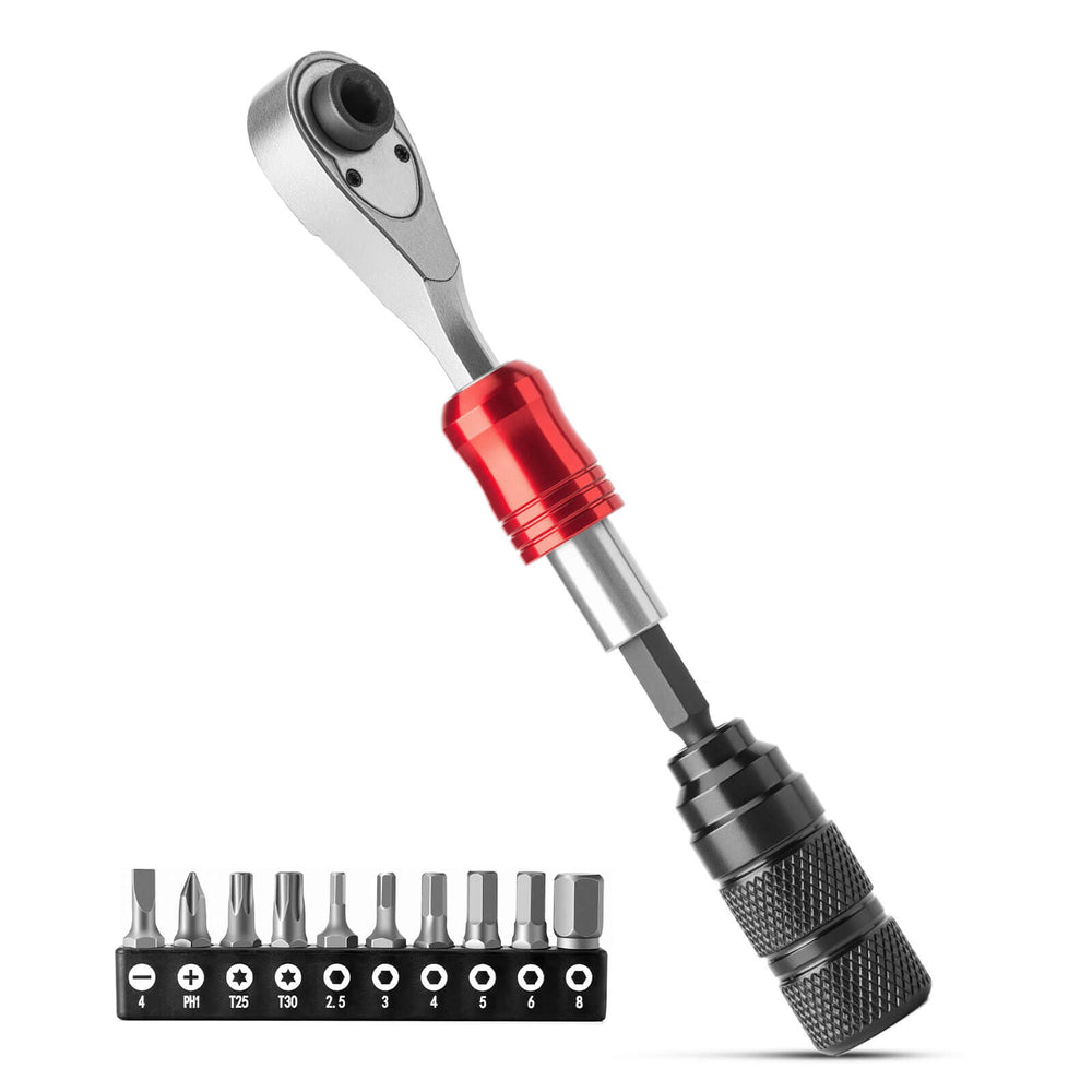 ROCKBROS Mini Ratchet Wrench with 10 Bits Tire Wrench and Magnetic Bit