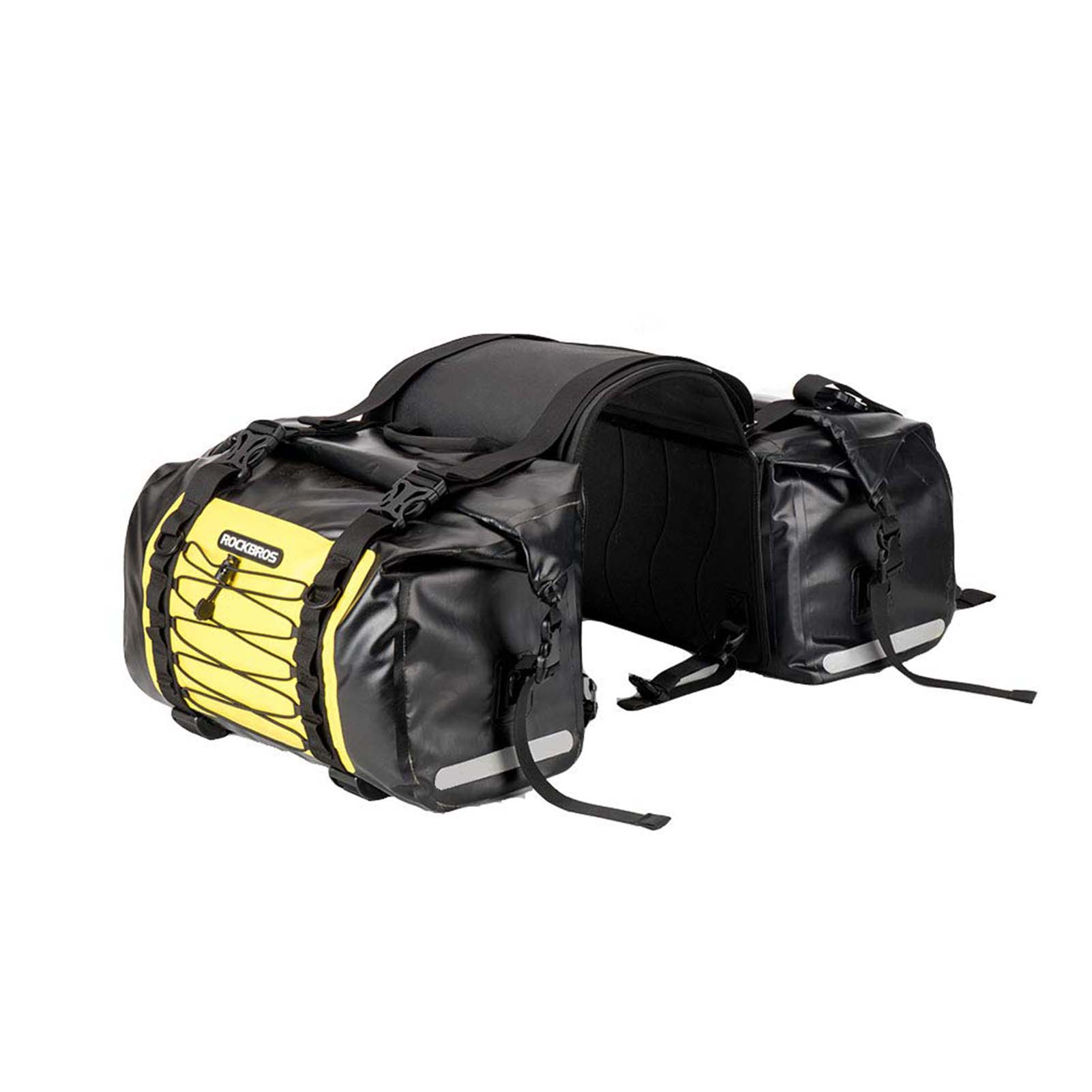 ROCKBROS Motorcycle Pannier Bag Waterproof Luggage Saddle Bag 2 Packs #Color_Yellow