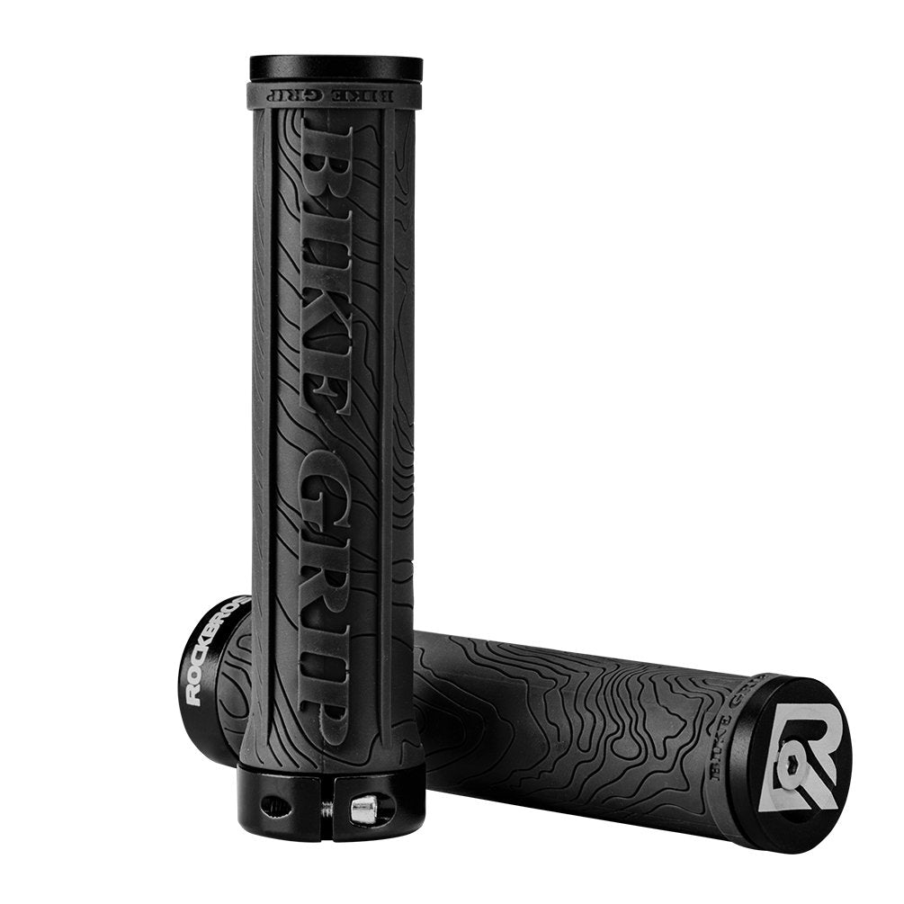 ROCKBROS Mountain Bike Handlebar Grips Double Lock-on Rubber Anti-slip #Color_Black