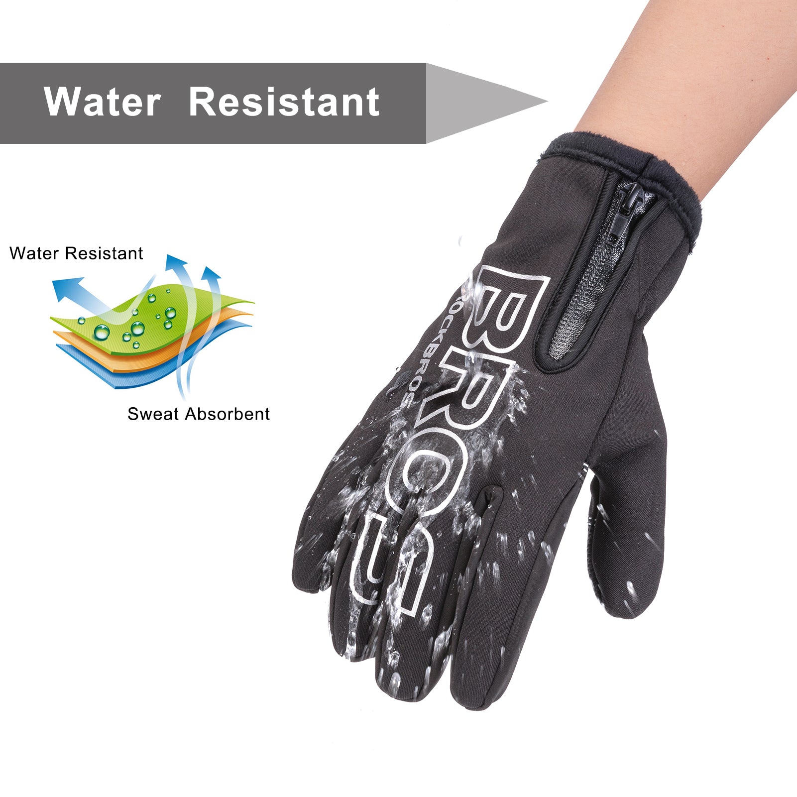 ROCKBROS Non-slip Windproof Fleece Thermal Gloves