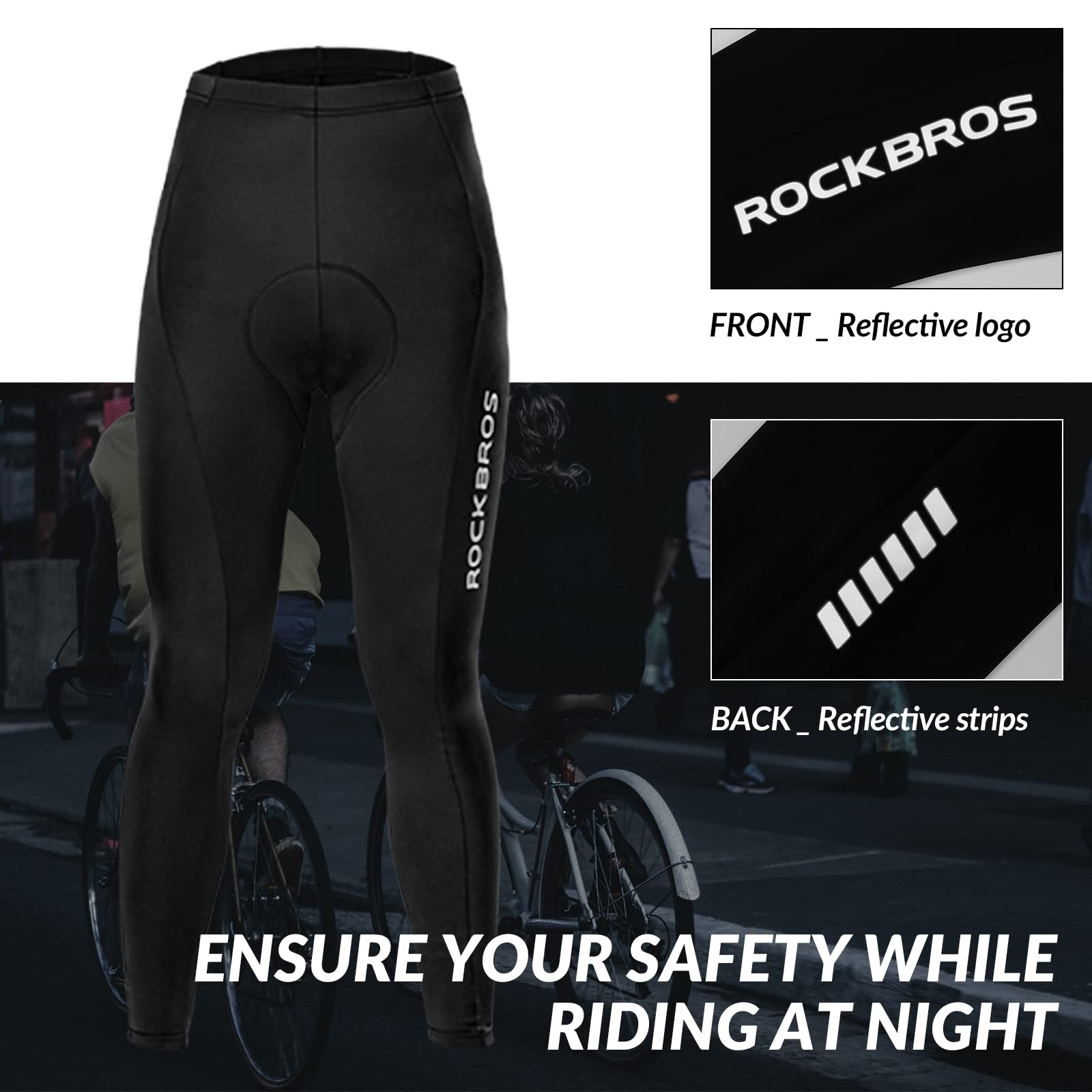 ROCKBROS Padded Breathable Cycling Leggings Tights Bike Pants