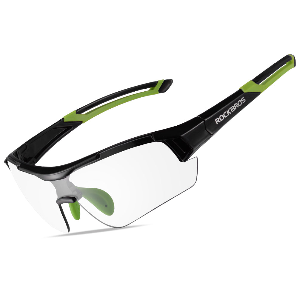 ROCKBROS Photochromic Cycling Sunglasses UV400 Protection Sports Glasses #Color_Green