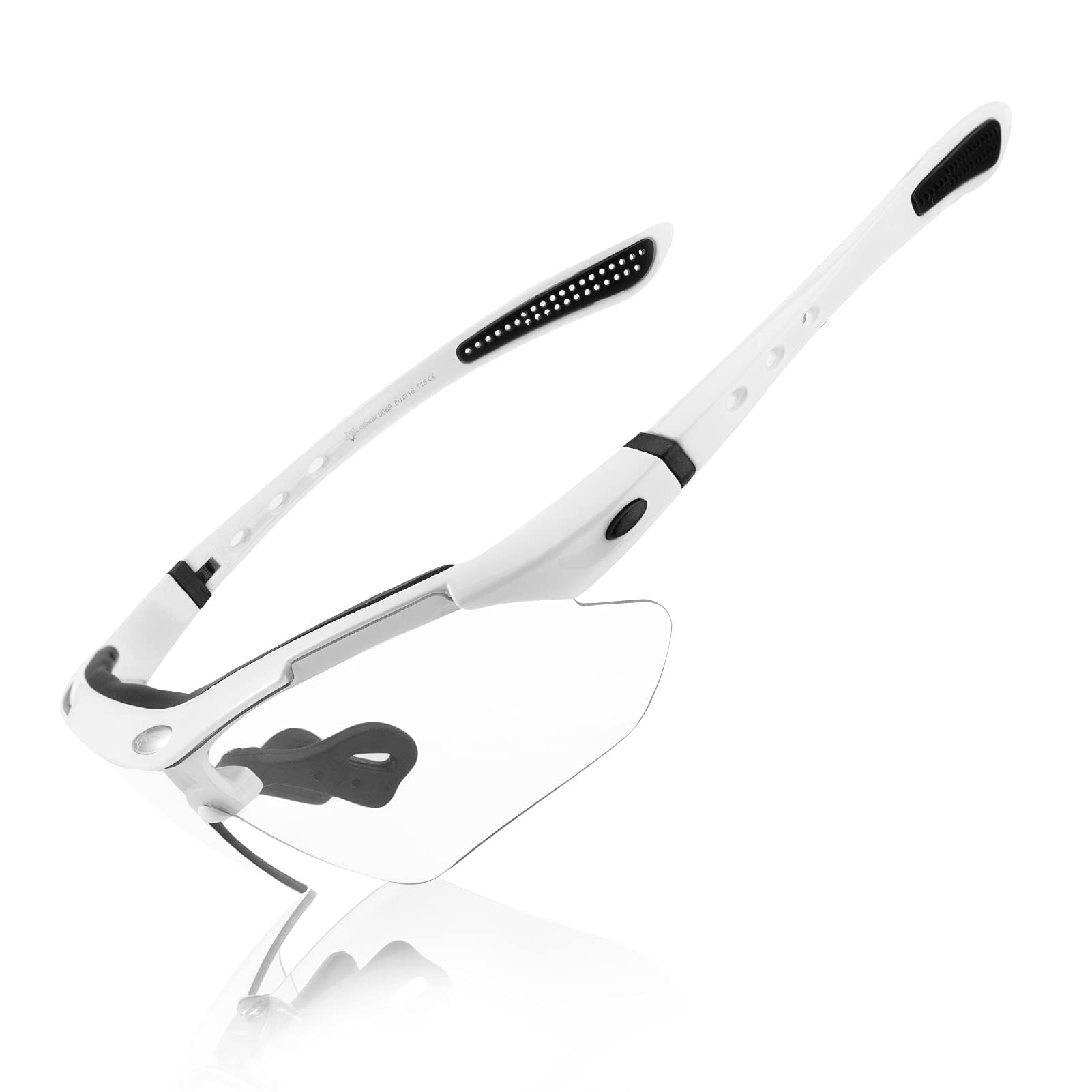 ROCKBROS Photochromic Outdoor Sport Sunglasses With Changeable Straps #Color_White