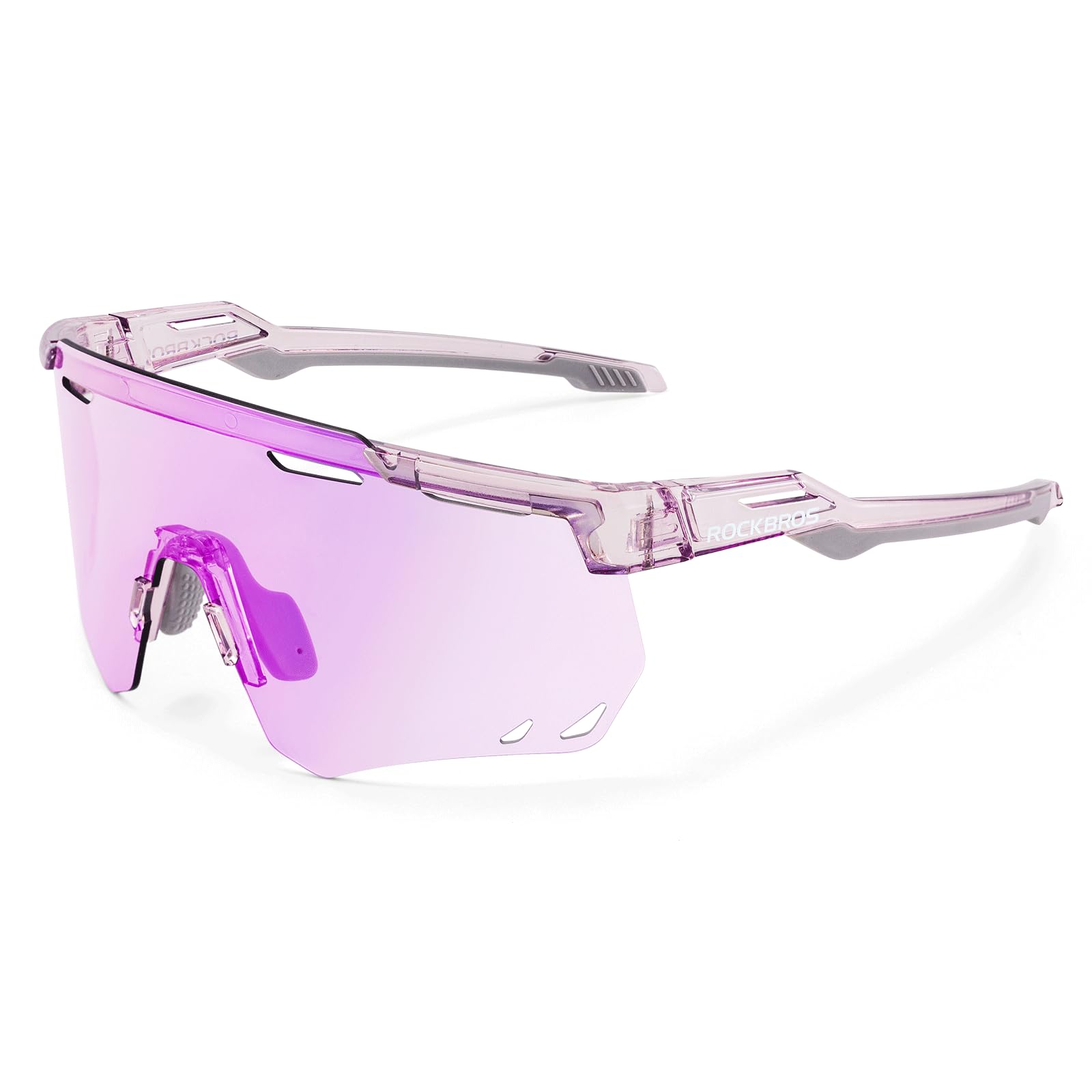 ROCKBROS Photochromic Sports Sunglasses Fashion Windproof Eyewear #Color_Purple