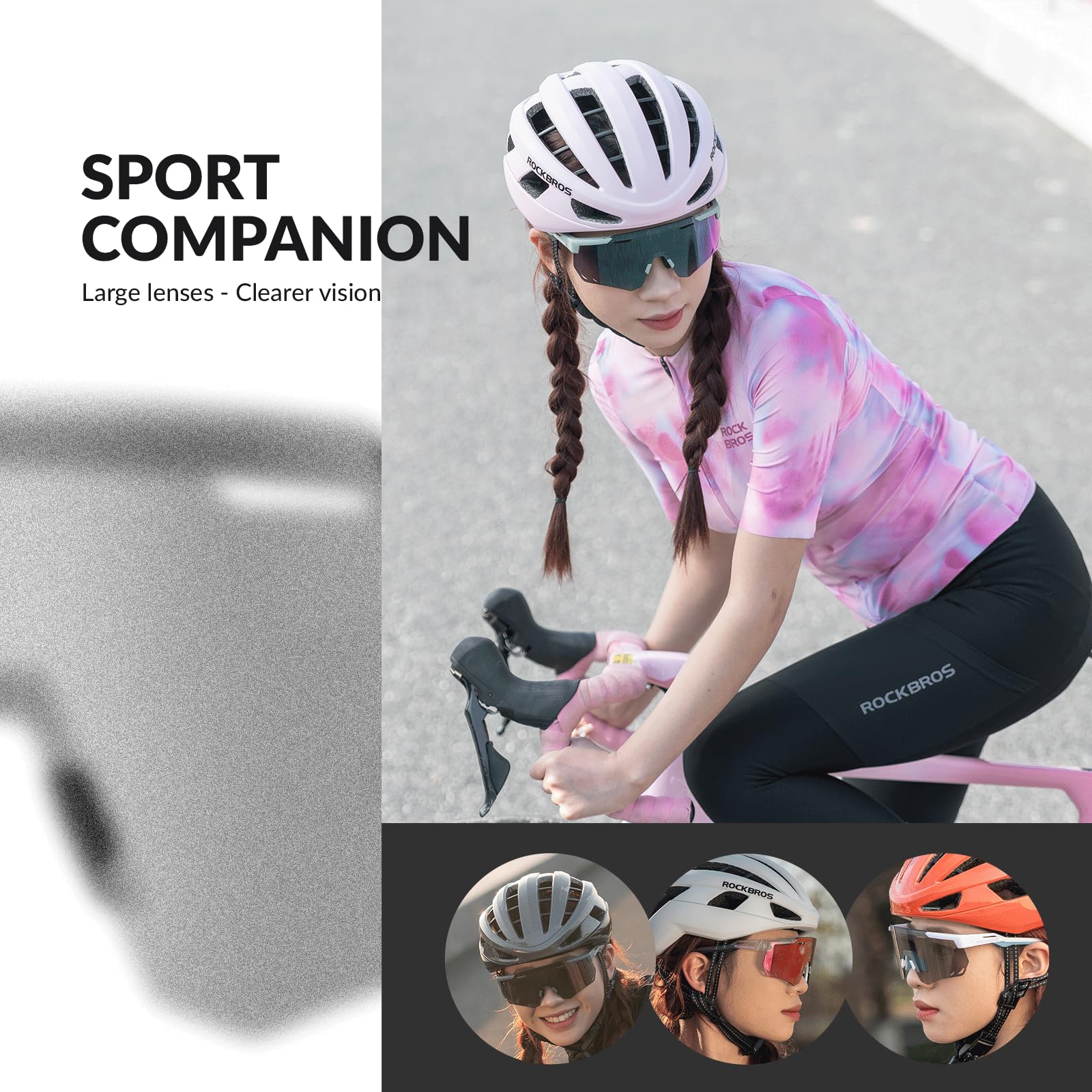 ROCKBROS Photochromic Sports Sunglasses Fashion Windproof Eyewear #Color_Purple