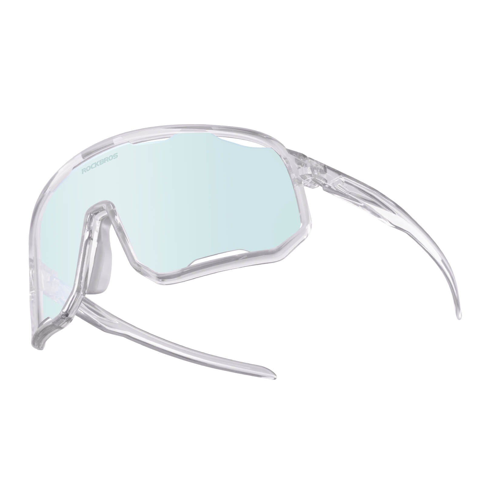 ROCKBROS photochromic sunglasses, UV400 protection, transparent cycling glasses, windproof, TR90 frame, ideal for outdoor sports #Color_Sky Blue