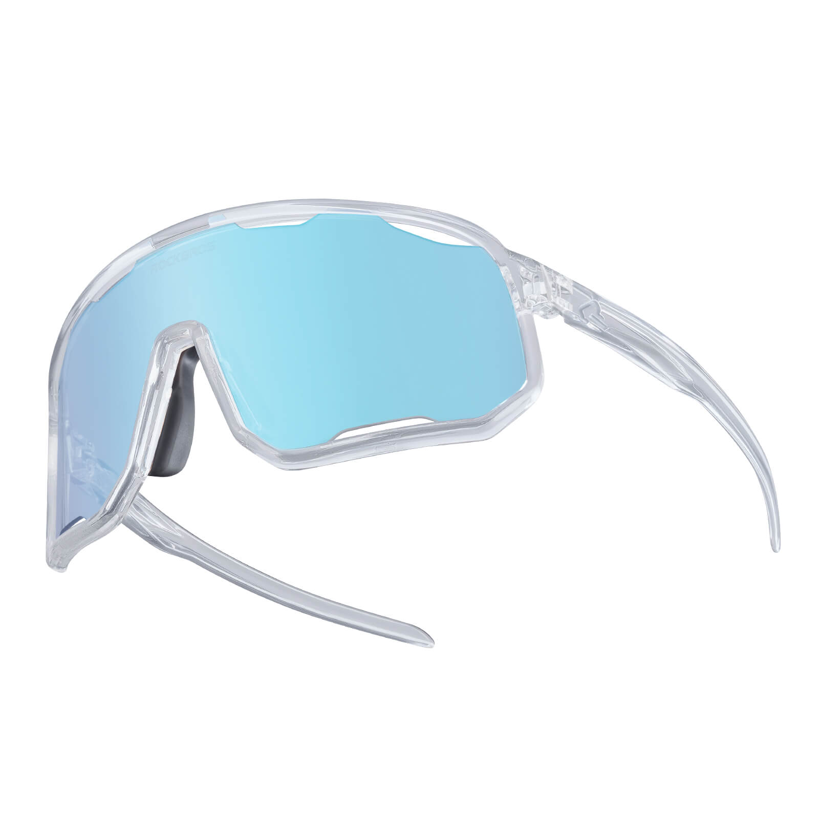 ROCKBROS photochromic sunglasses, UV400 protection, transparent cycling glasses, windproof, TR90 frame, ideal for outdoor sports #Color_Baby Blue