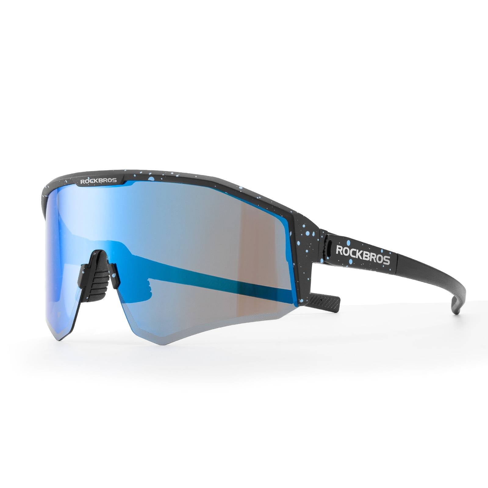 ROCKBROS Polarized Sports Glasses Adjustable Temple TAC Lenses + TR90 #Color_Black