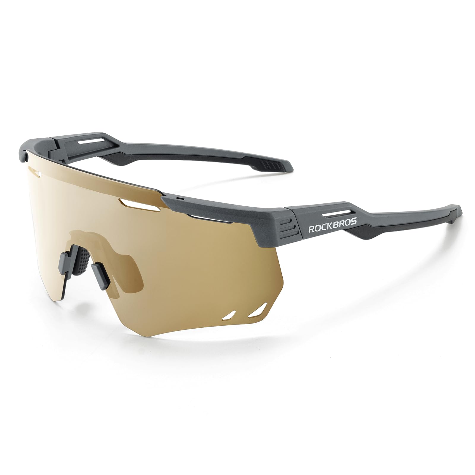ROCKBROS Polarized Sunglasses 100% UV400 Protection Cycling Glasses #Color_Grey