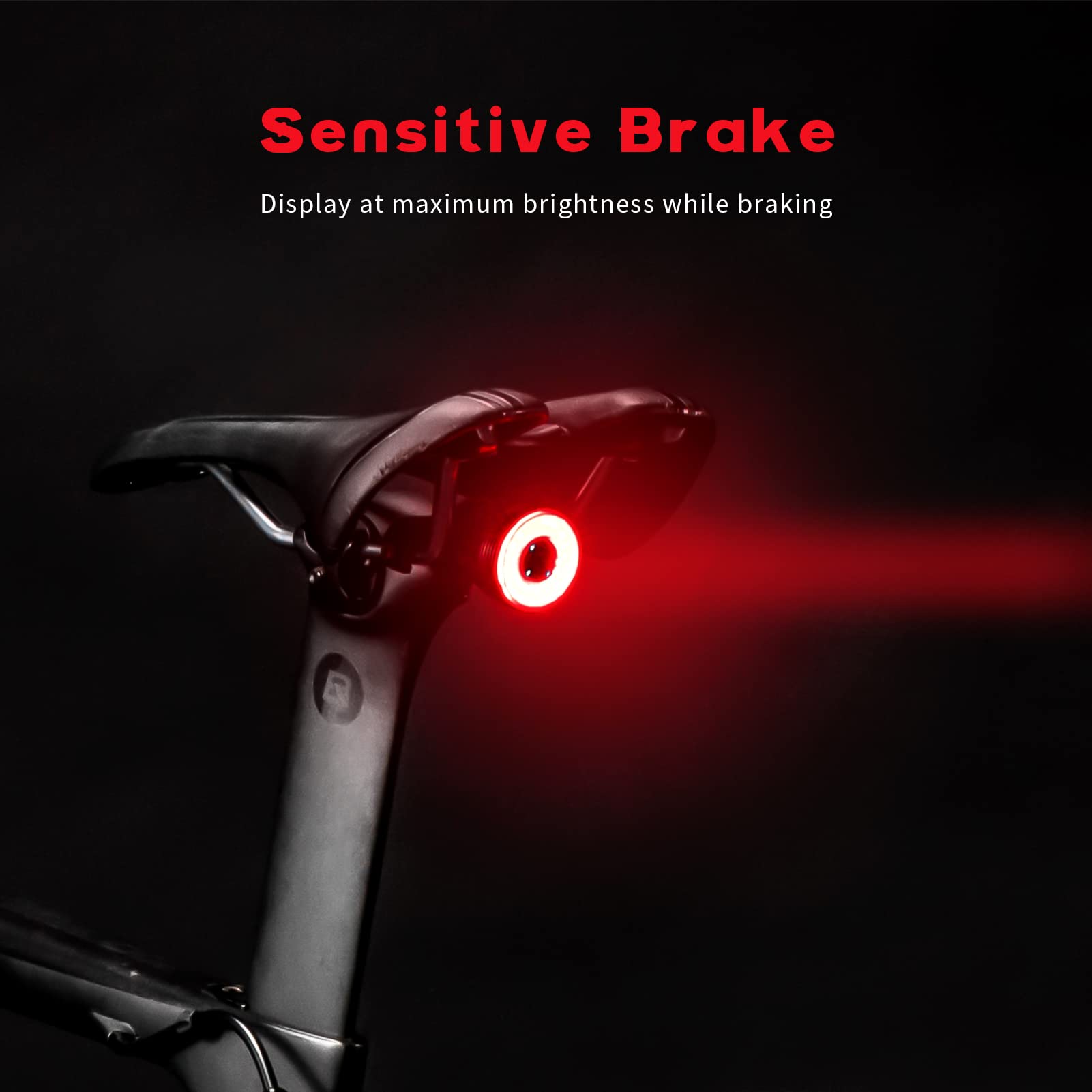 ROCKBROS Q5 Smart Bike Rear Light IPX6 Waterproof LED Brake Light USB Charging