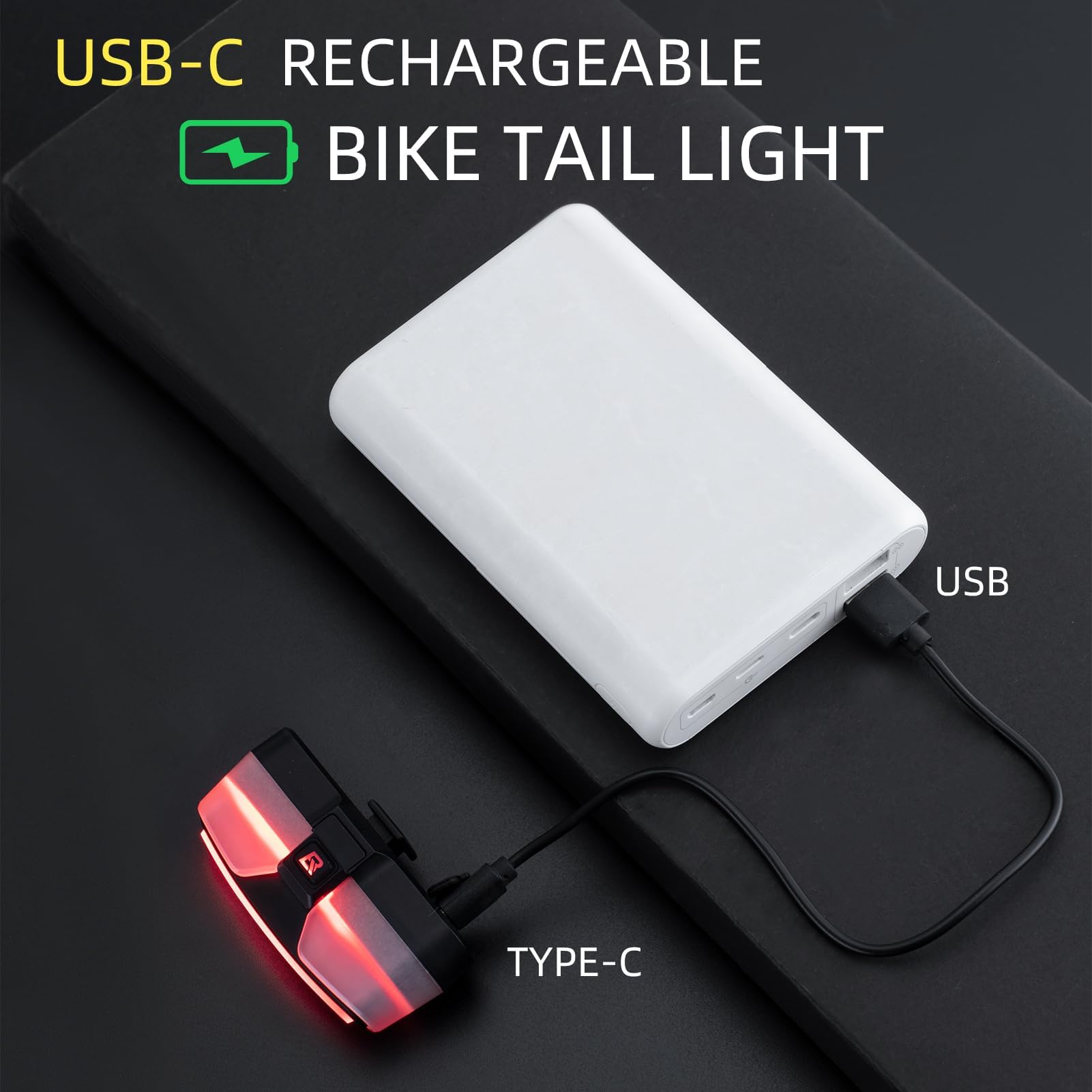 ROCKBROS Rear Bike Light USB Rechargeable with Brake Sensing 5 Modes