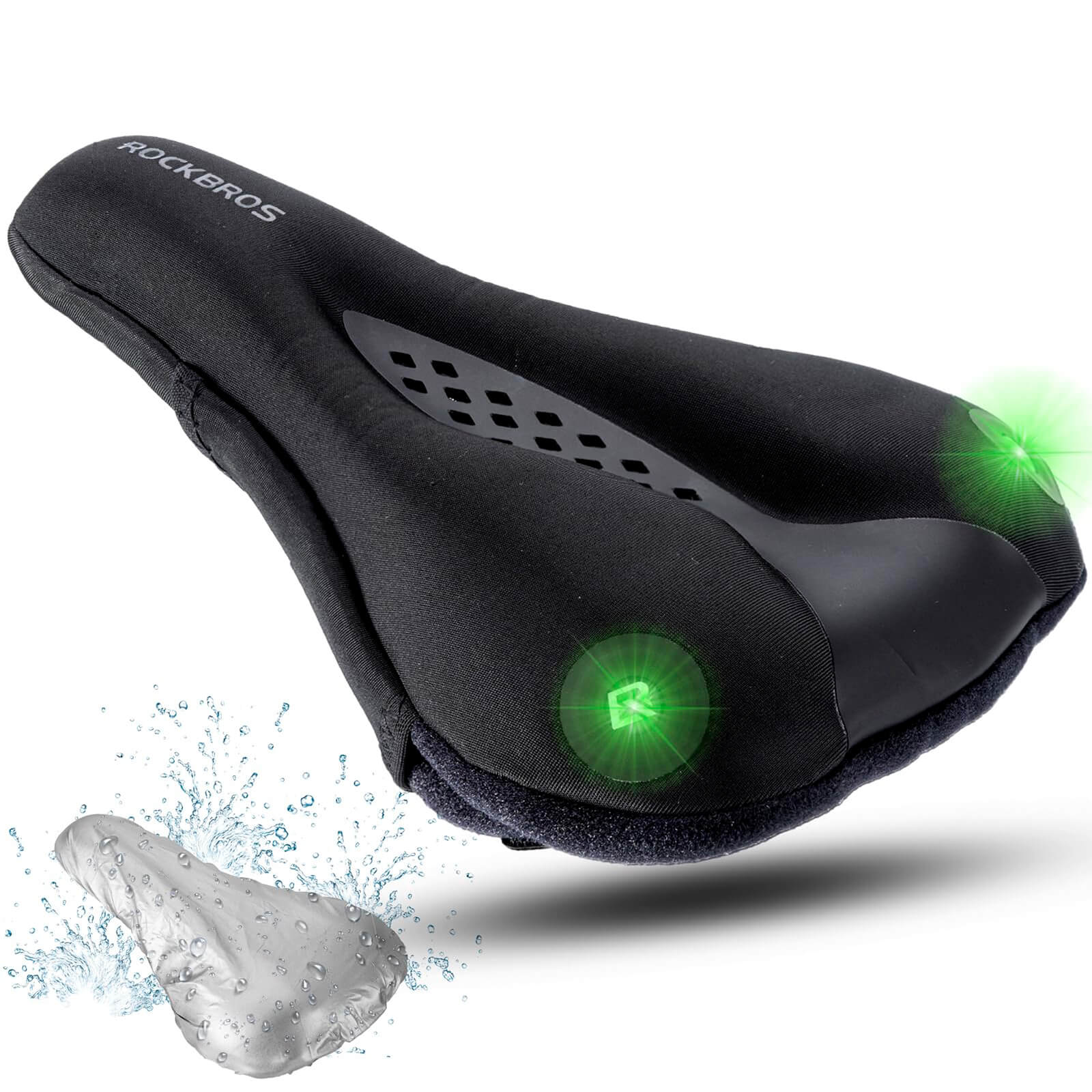ROCKBROS Rechargeable Gel Bike Seat Cover with Rear Lights