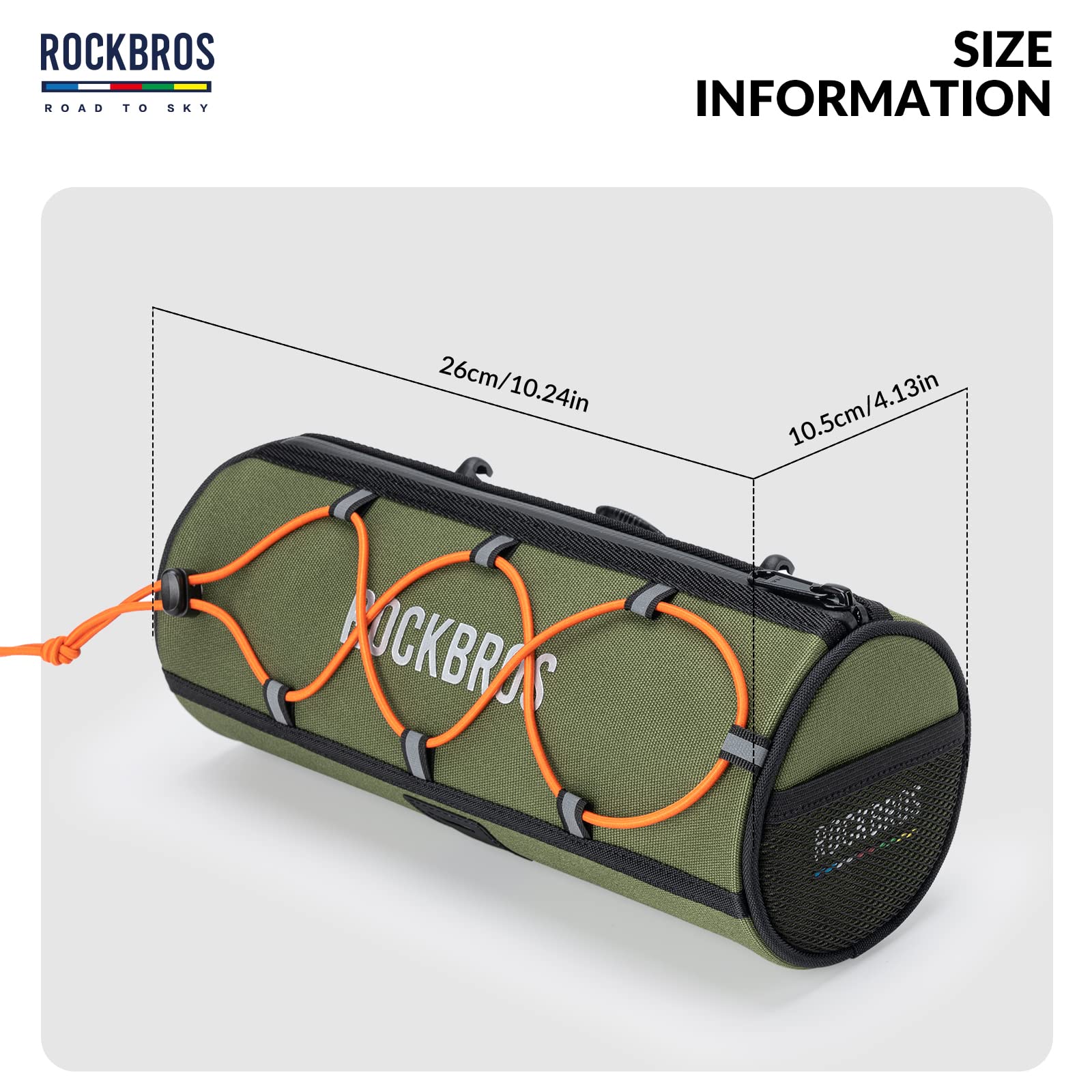 ROCKBROS Road-to-Sky Bicycle Handlebar Bag Front Bag for Bikes 5 Colors #Color_Army Green