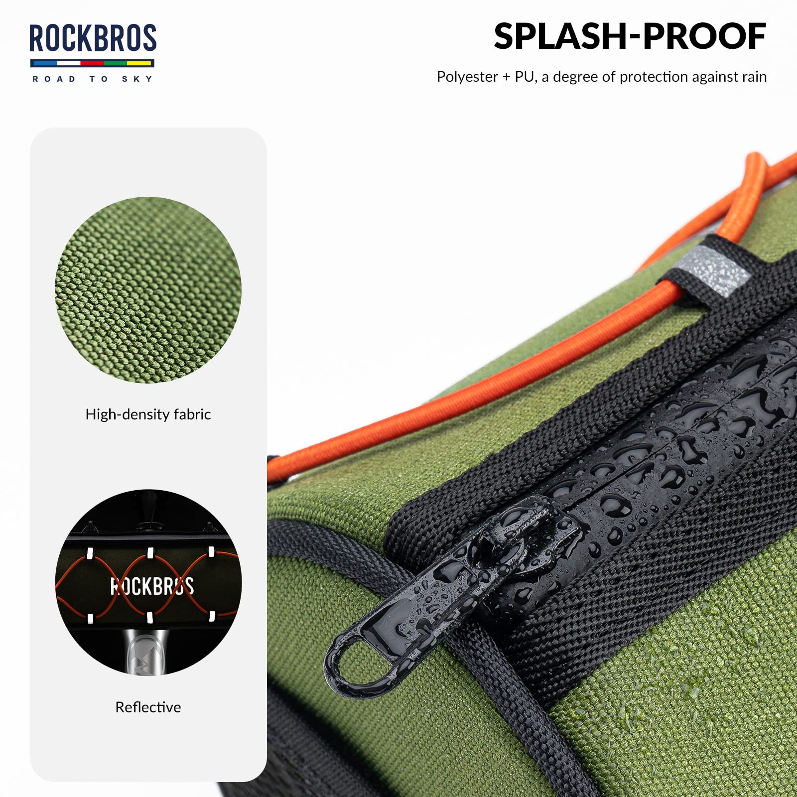 ROCKBROS Road-to-Sky Bicycle Handlebar Bag Front Bag for Bikes 5 Colors #Color_Army Green