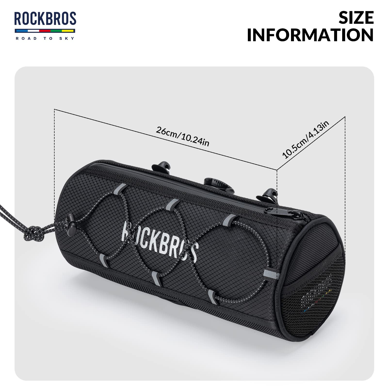 ROCKBROS Road-to-Sky Bicycle Handlebar Bag Front Bag for Bikes 5 Colors #Color_Black