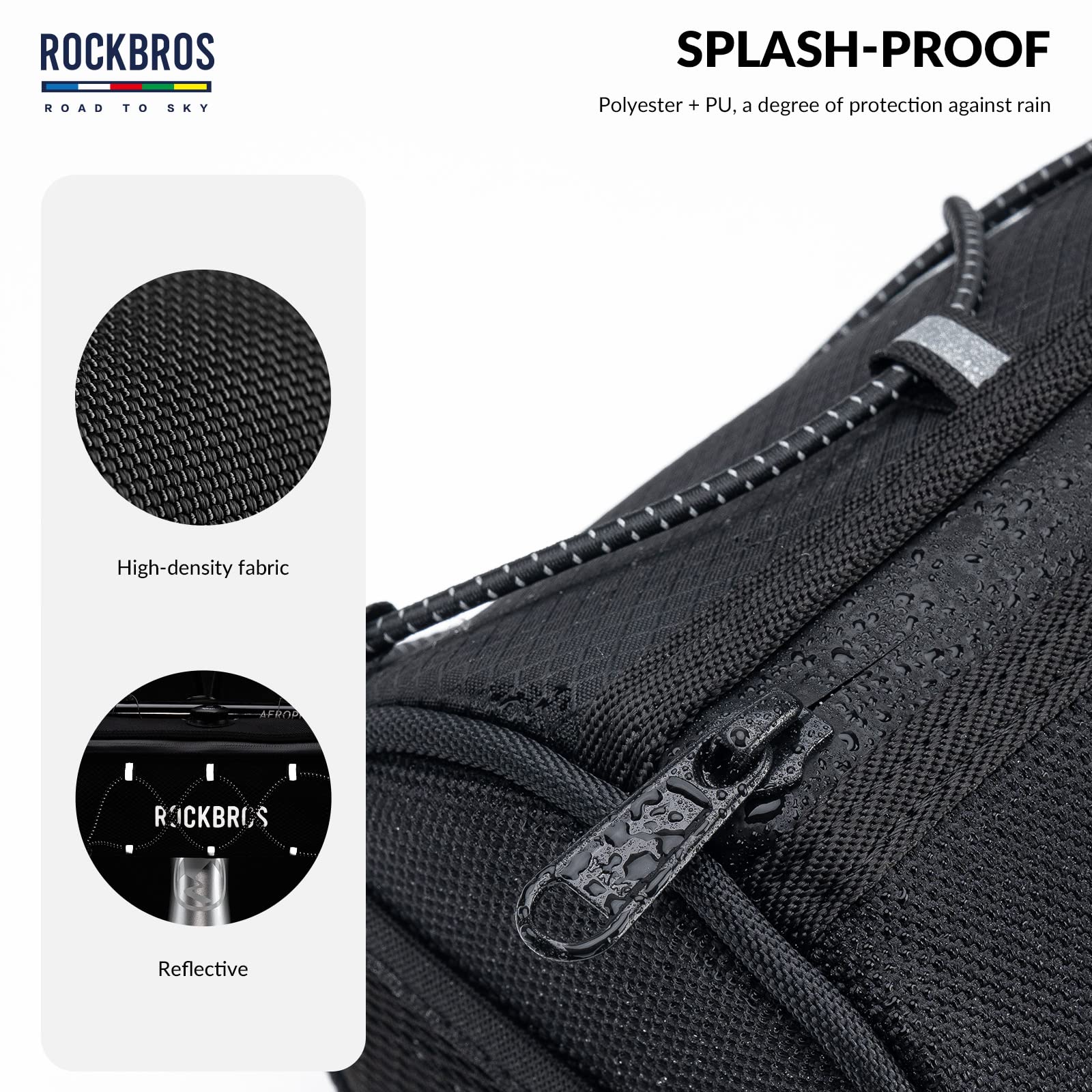 ROCKBROS Road-to-Sky Bicycle Handlebar Bag Front Bag for Bikes 5 Colors #Color_Black
