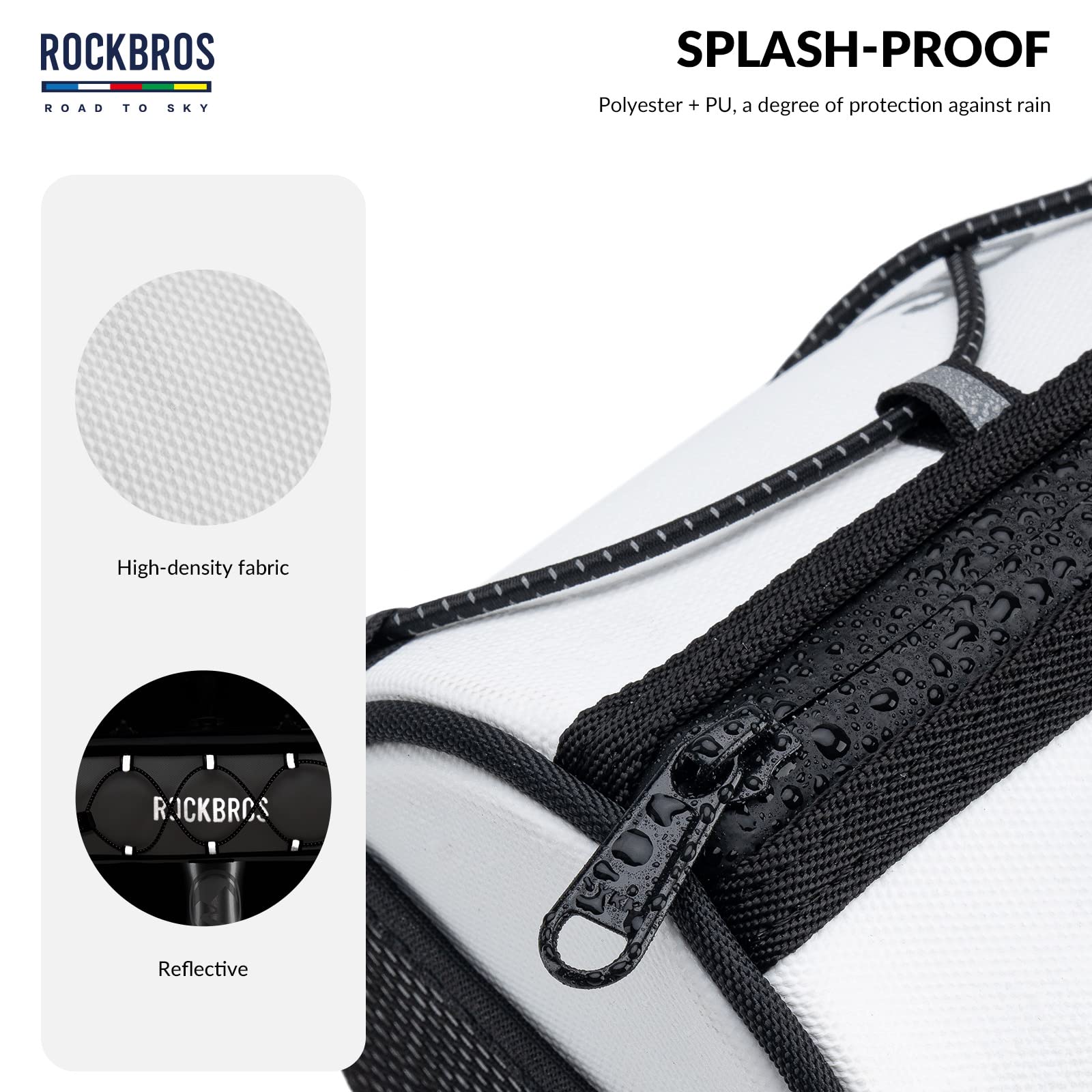 ROCKBROS Road-to-Sky Bicycle Handlebar Bag Front Bag for Bikes 5 Colors #Color_White