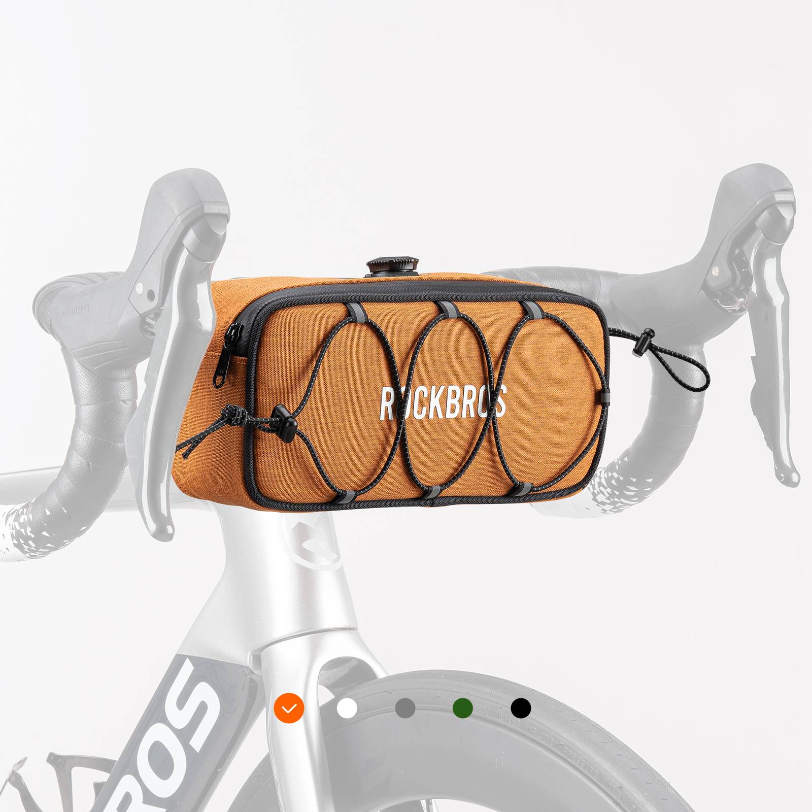 ROCKBROS Road-to-Sky Bicycle Handlebar Bag Waterproof Front Bag 1.9L #Color_Orange