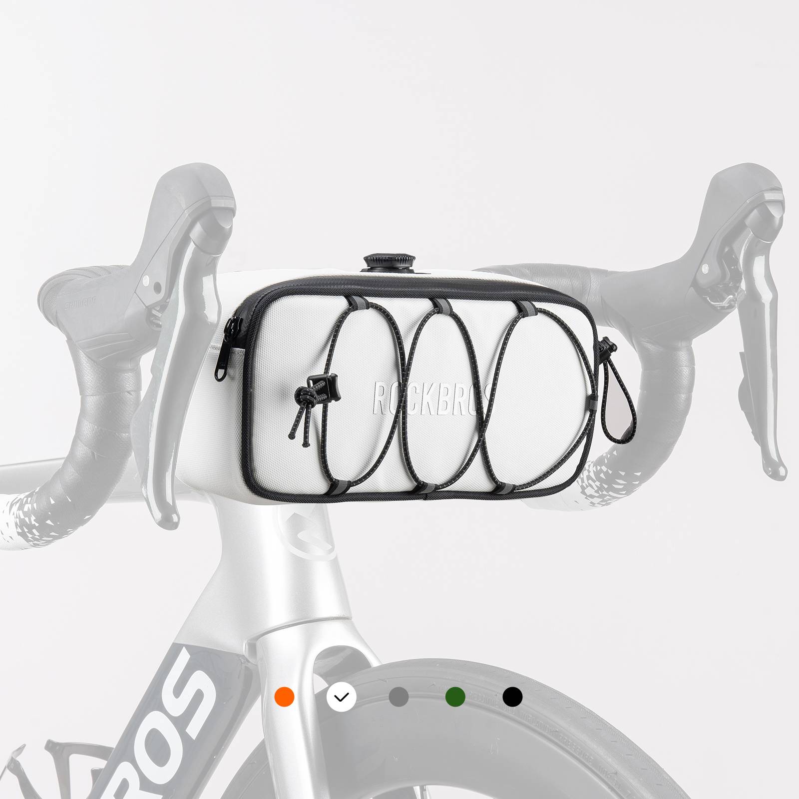 ROCKBROS Road-to-Sky Bicycle Handlebar Bag Waterproof Front Bag 1.9L #Color_White