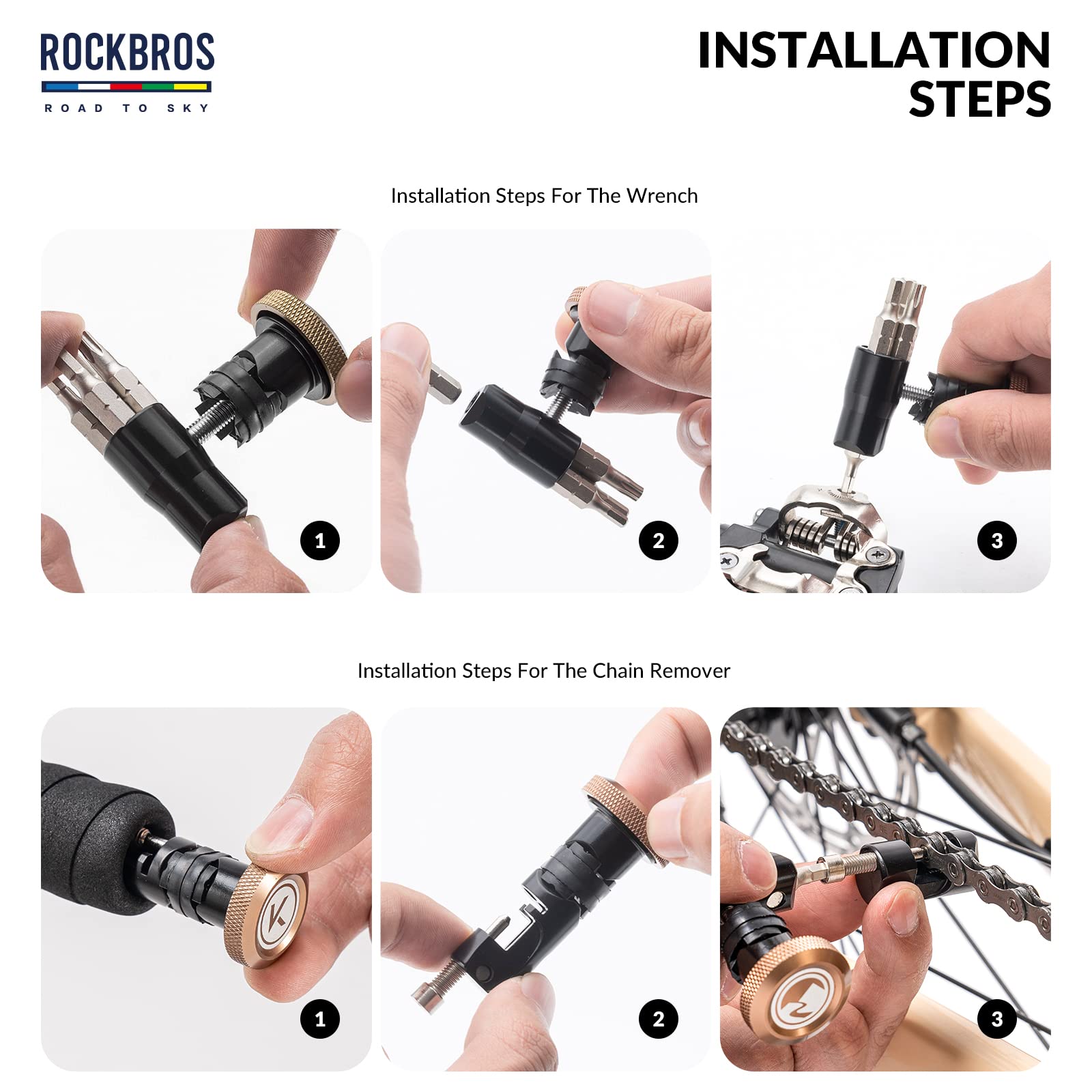 ROCKBROS Road-to-Sky Multifunction Tool 6 in 1 Bicycle Handlebar Plug