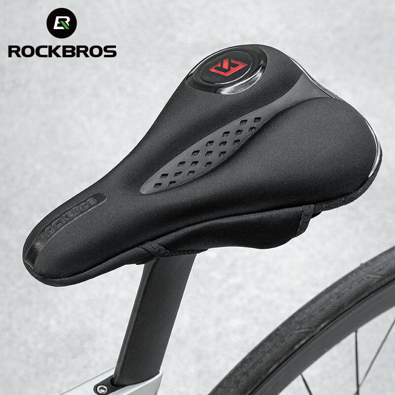 ​ROCKBROS Soft Bike Saddle Cover with LED Rear Light – Comfort & Safety Combo