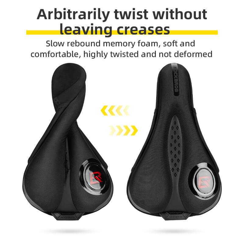 ​ROCKBROS Soft Bike Saddle Cover with LED Rear Light – Comfort & Safety Combo