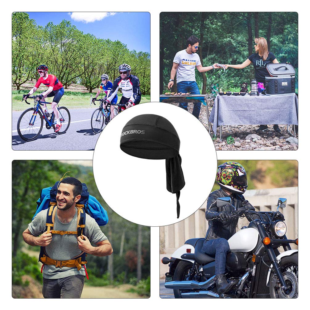 ROCKBROS Sports Headwear Quickly Dry Cycling Bandana Under Helmet #Color_Black