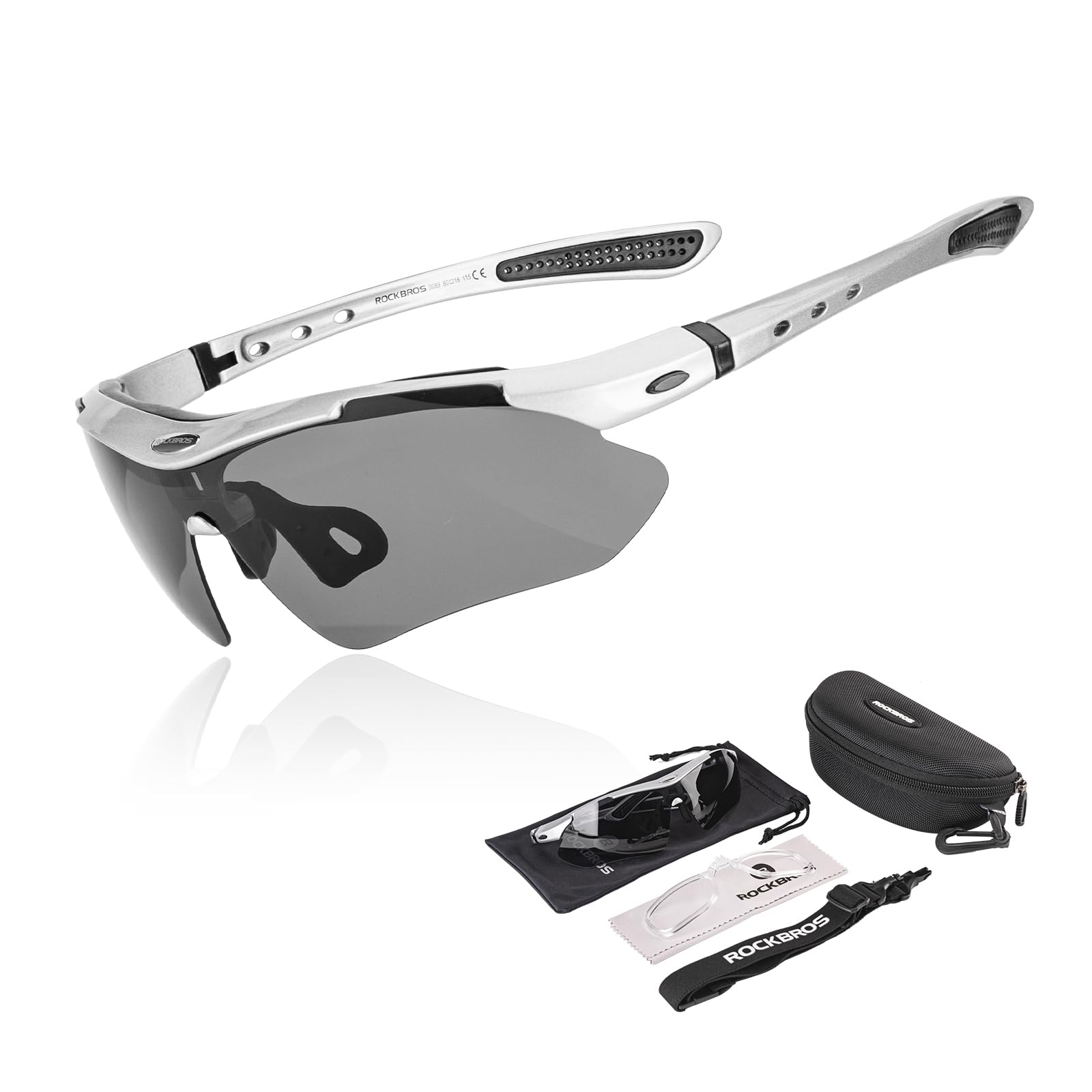 ROCKBROS Sports Sunglasses Photochromic Sunglasses with Headband #Style_Silver-photochromic Lenses