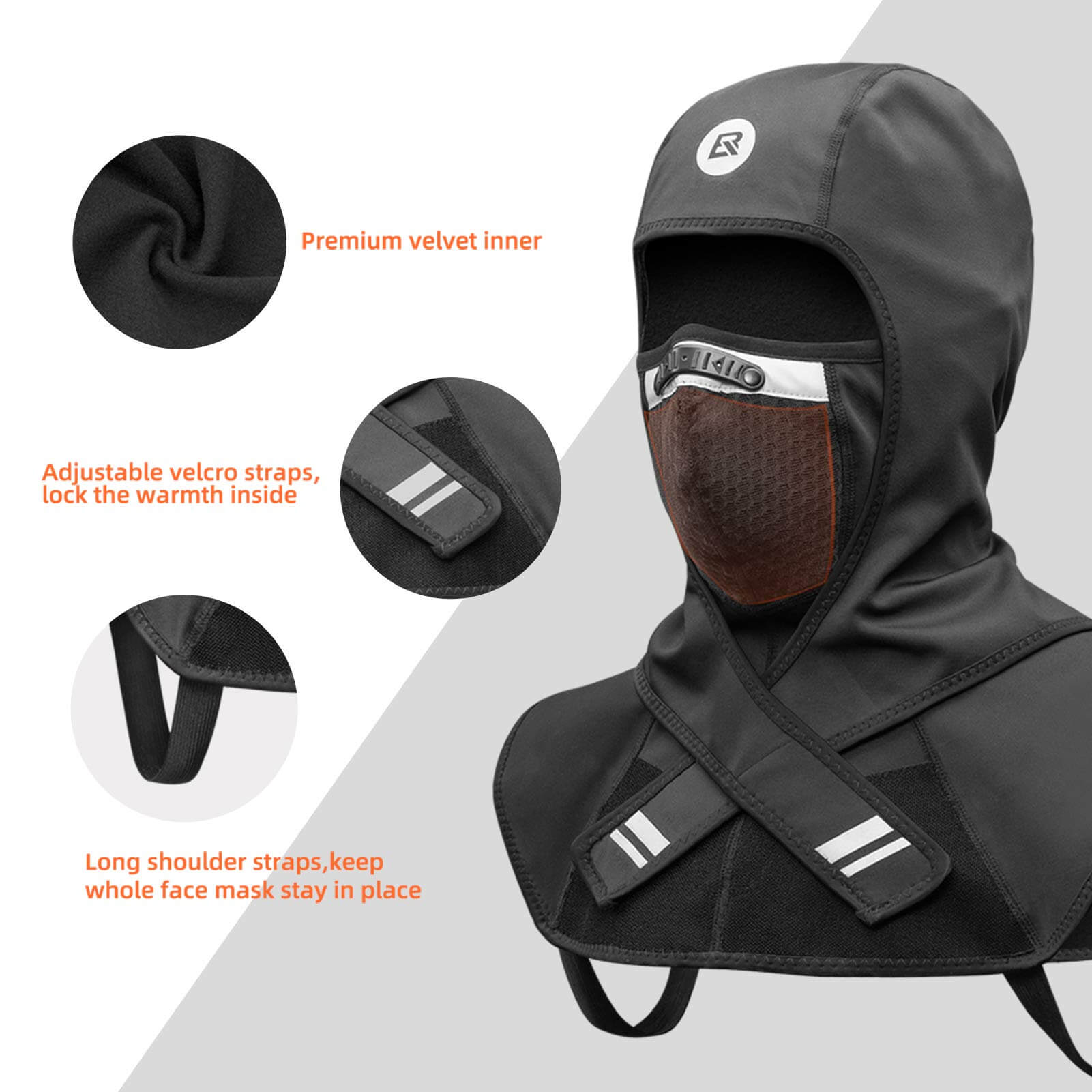 ROCKBROS Thermal Balaclava Neck Gaiter Windproof Face Mask for Cycling