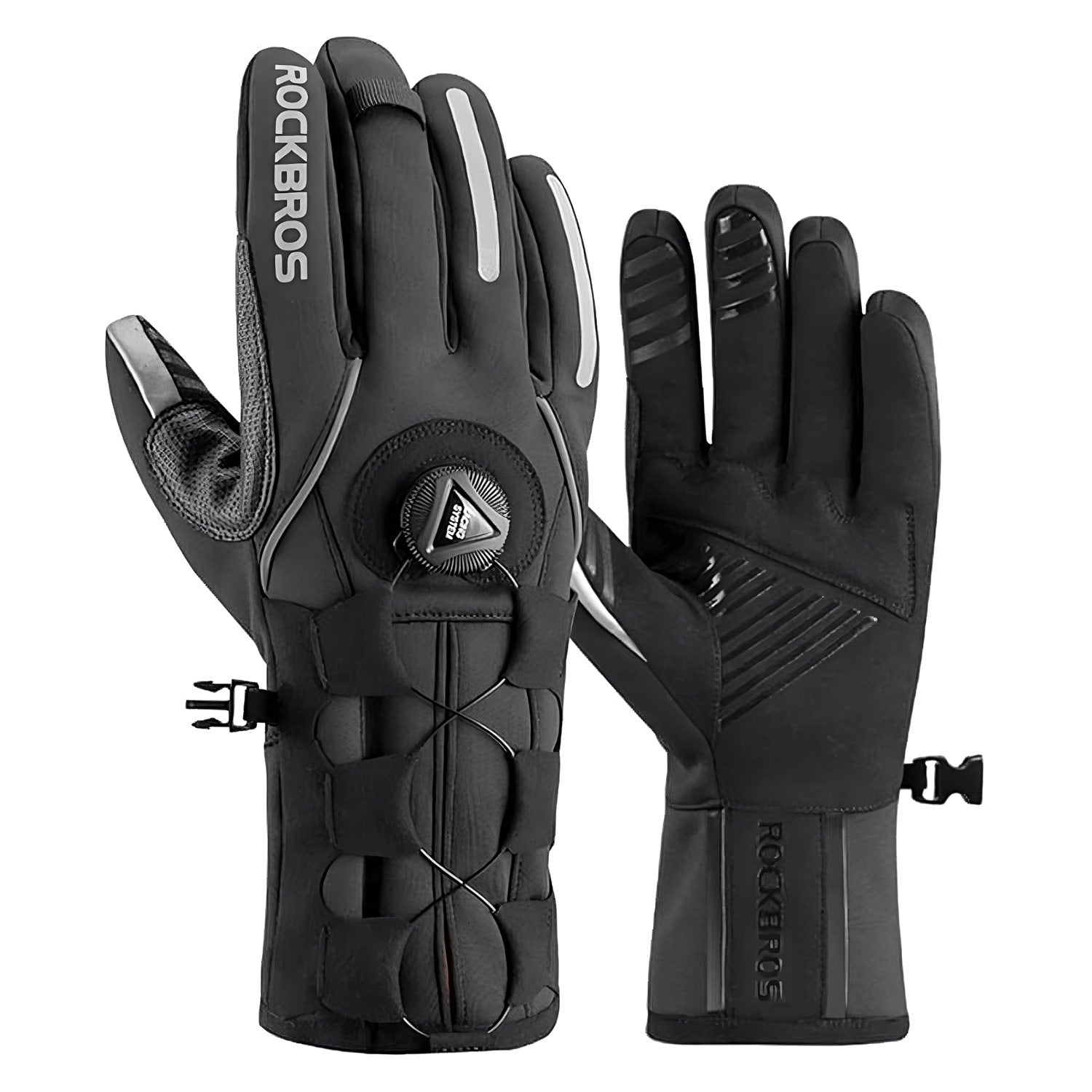 ROCKBROS Thermal Windproof Touchscreen Adjustable Winter Ski Gloves