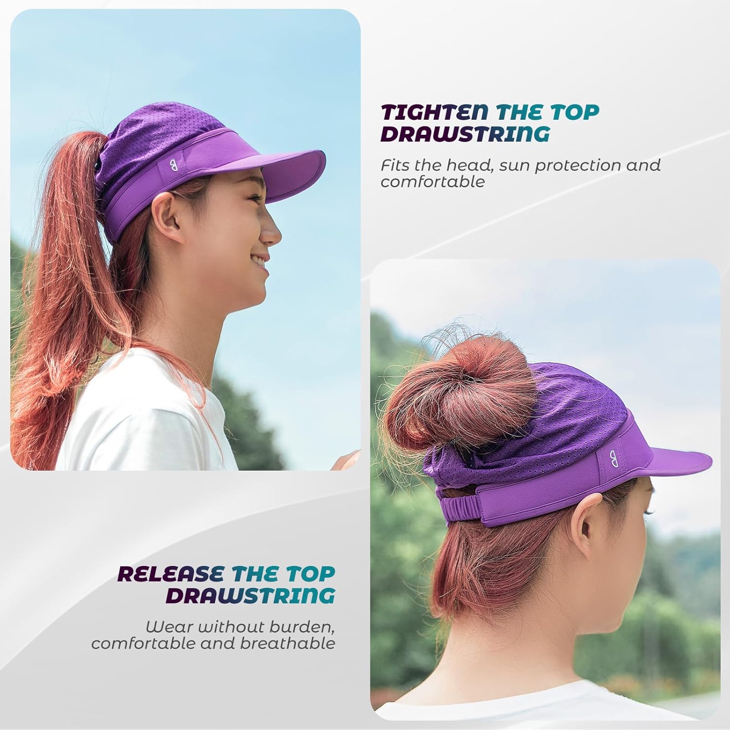 ROCKBROS UV Protection Lightweight Breathable Cycling Cap #Color_Purple