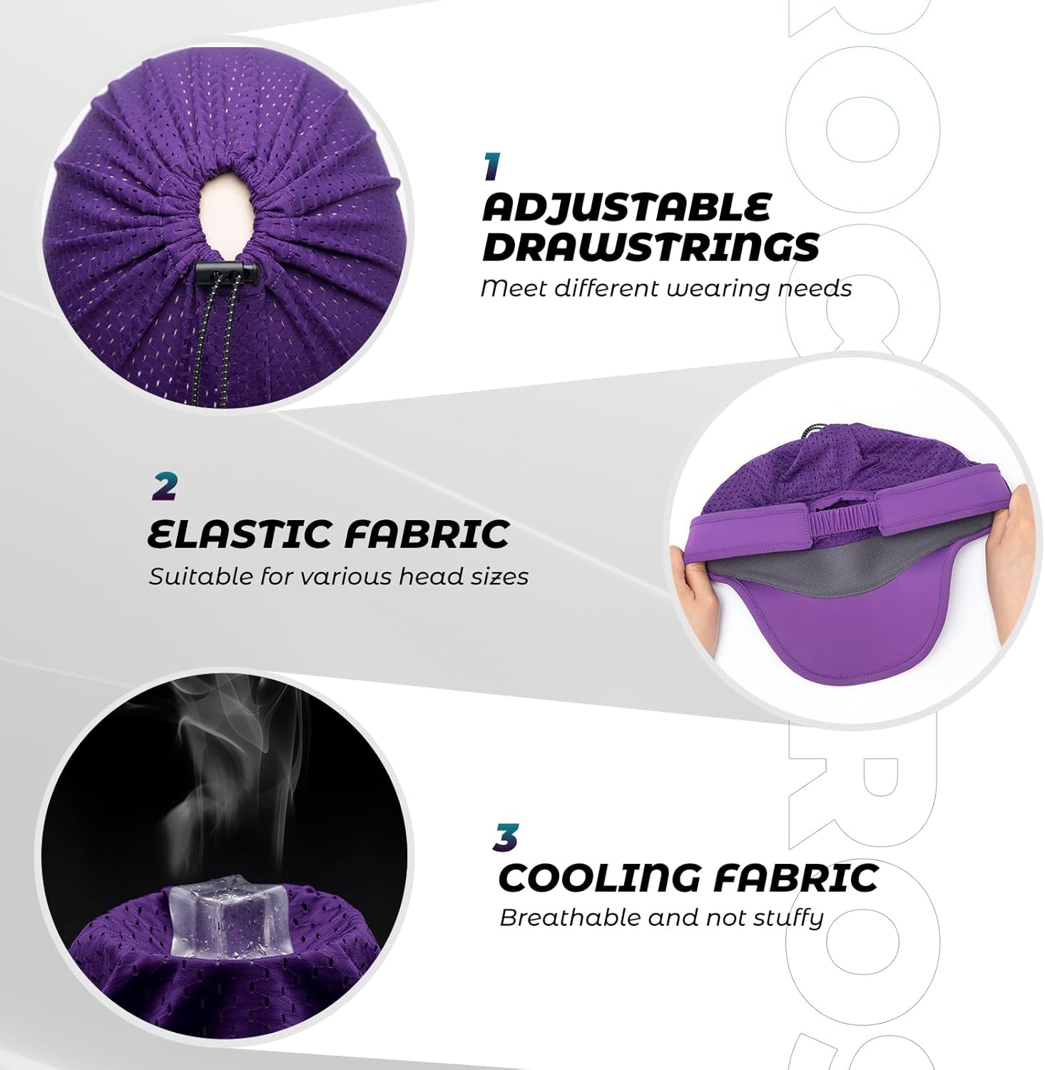 ROCKBROS UV Protection Lightweight Breathable Cycling Cap #Color_Purple