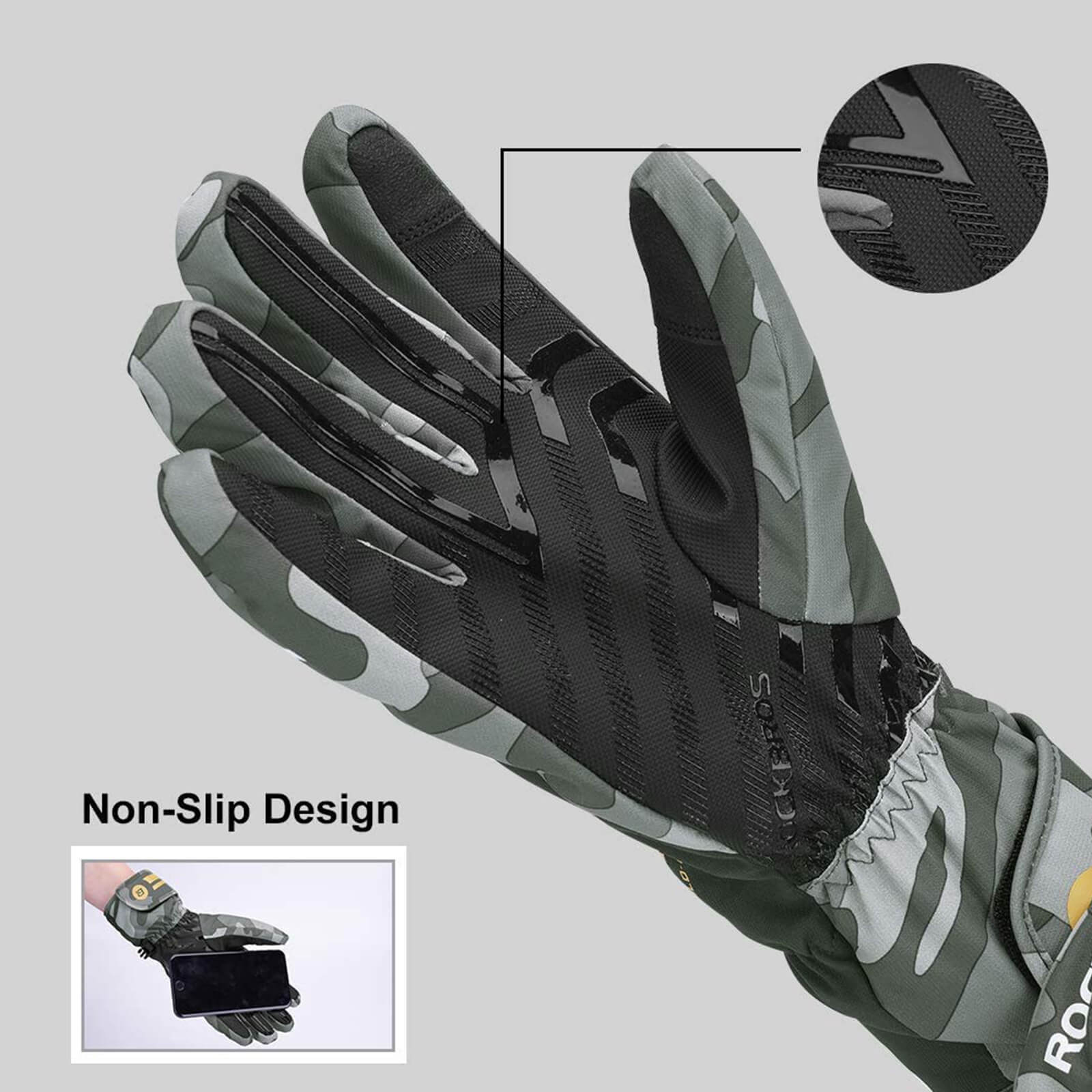 ROCKBROS Waterproof Winter Gloves Touchscreen Thermal Windproof Extra Warm