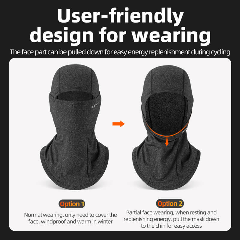 ROCKBROS Windproof Full Face Mask Thermal Balaclava for Cycling & Ski