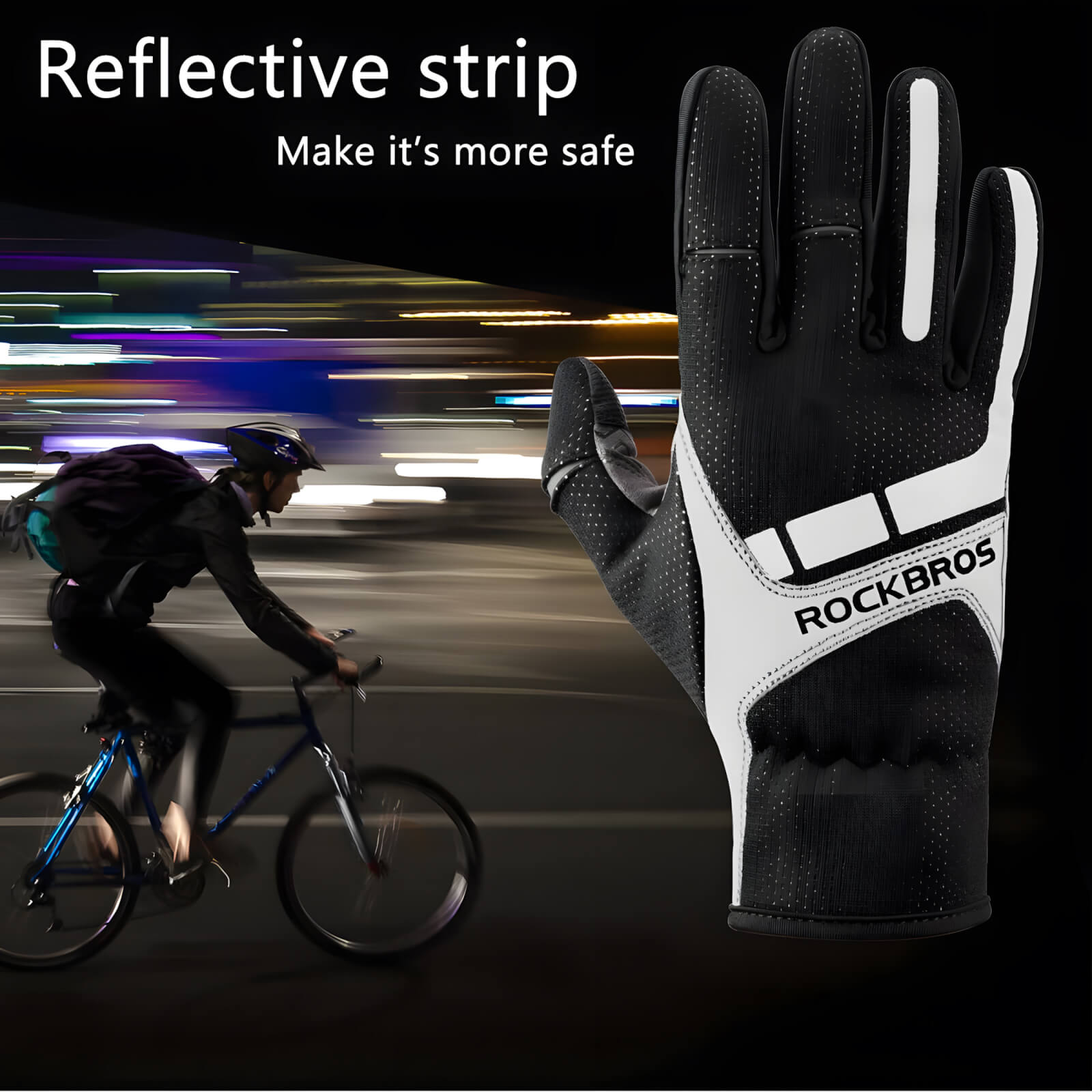 ROCKBROS Windproof Warm Touch Screen Gel Bike Gloves