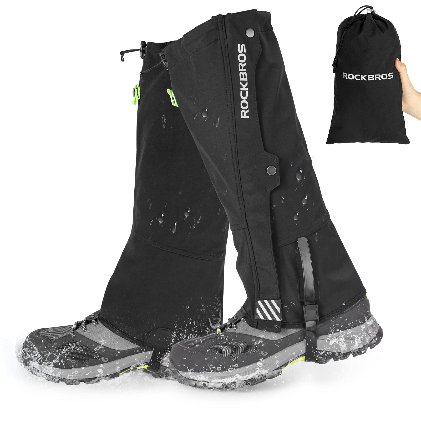 ROCKBROS Windproof Waterproof Leg Gaiters Warm Hiking Gaiters