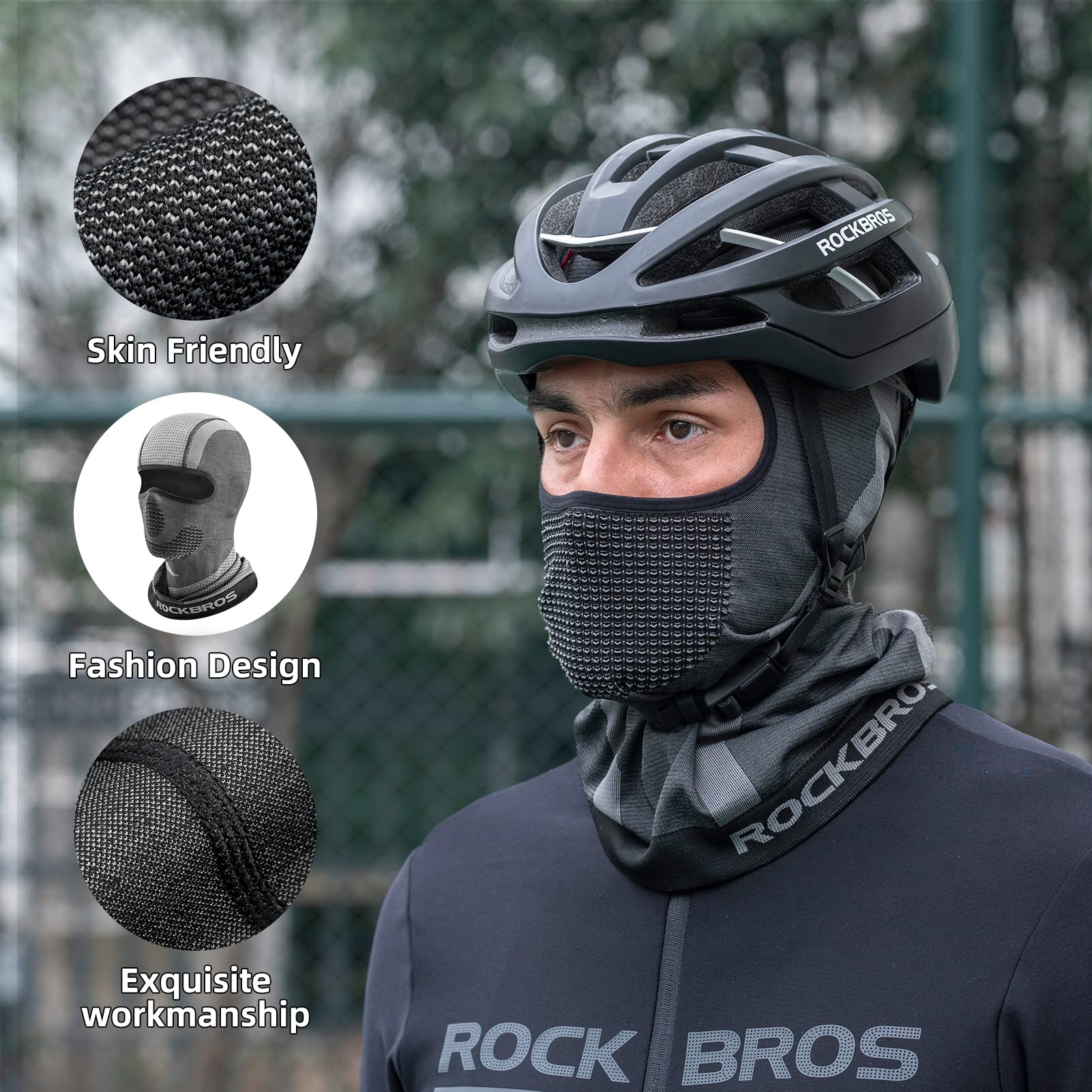 ROCKBROS Winter Balaclava Thermal Knitted Face Cover Men Women Ski Mask #Style_Style 1