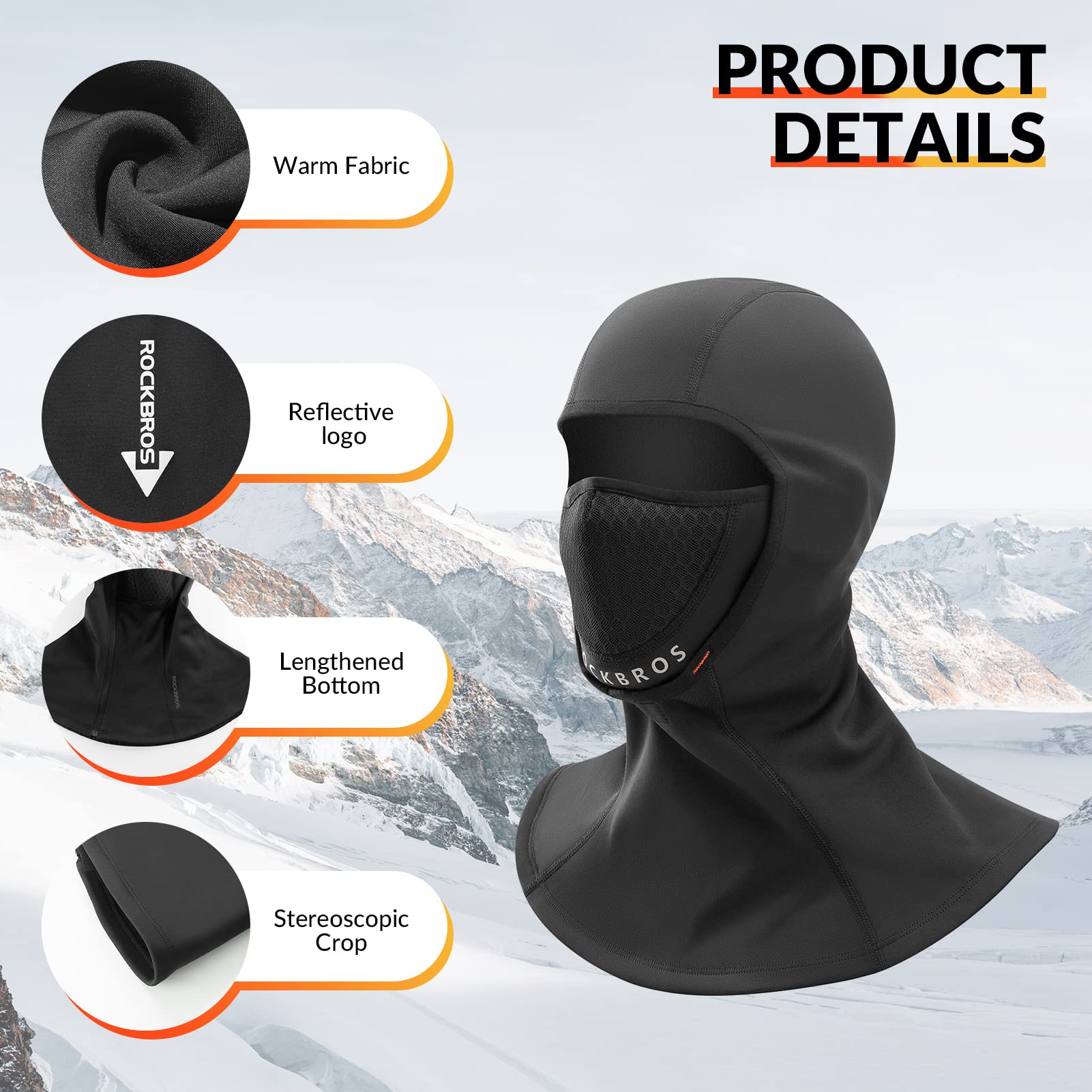 ROCKBROS Winter Balaclava - Warm Windproof Ski Mask for Men & Women #Style_02