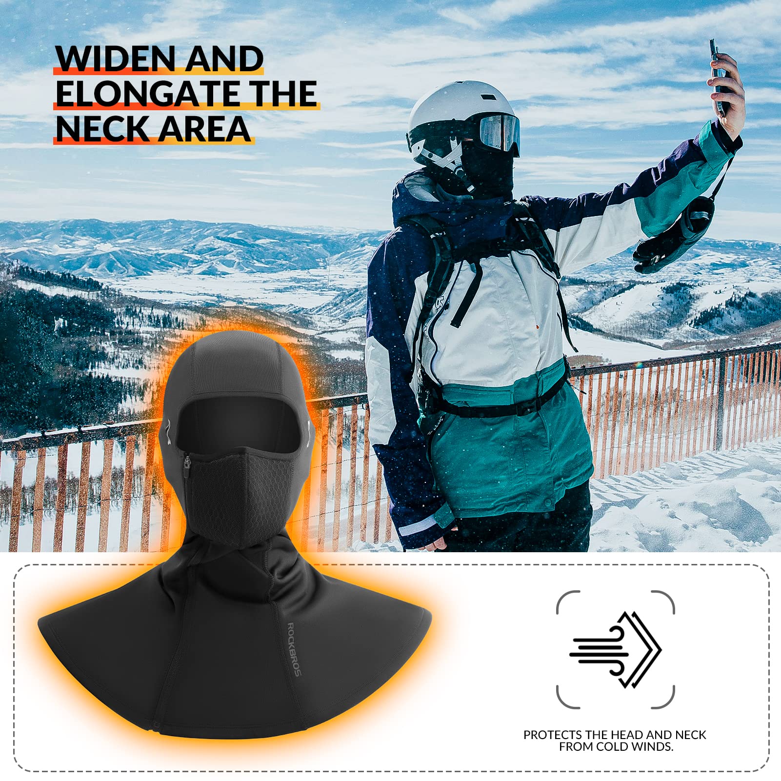 ROCKBROS Winter Balaclava - Warm Windproof Ski Mask for Men & Women #Style_01