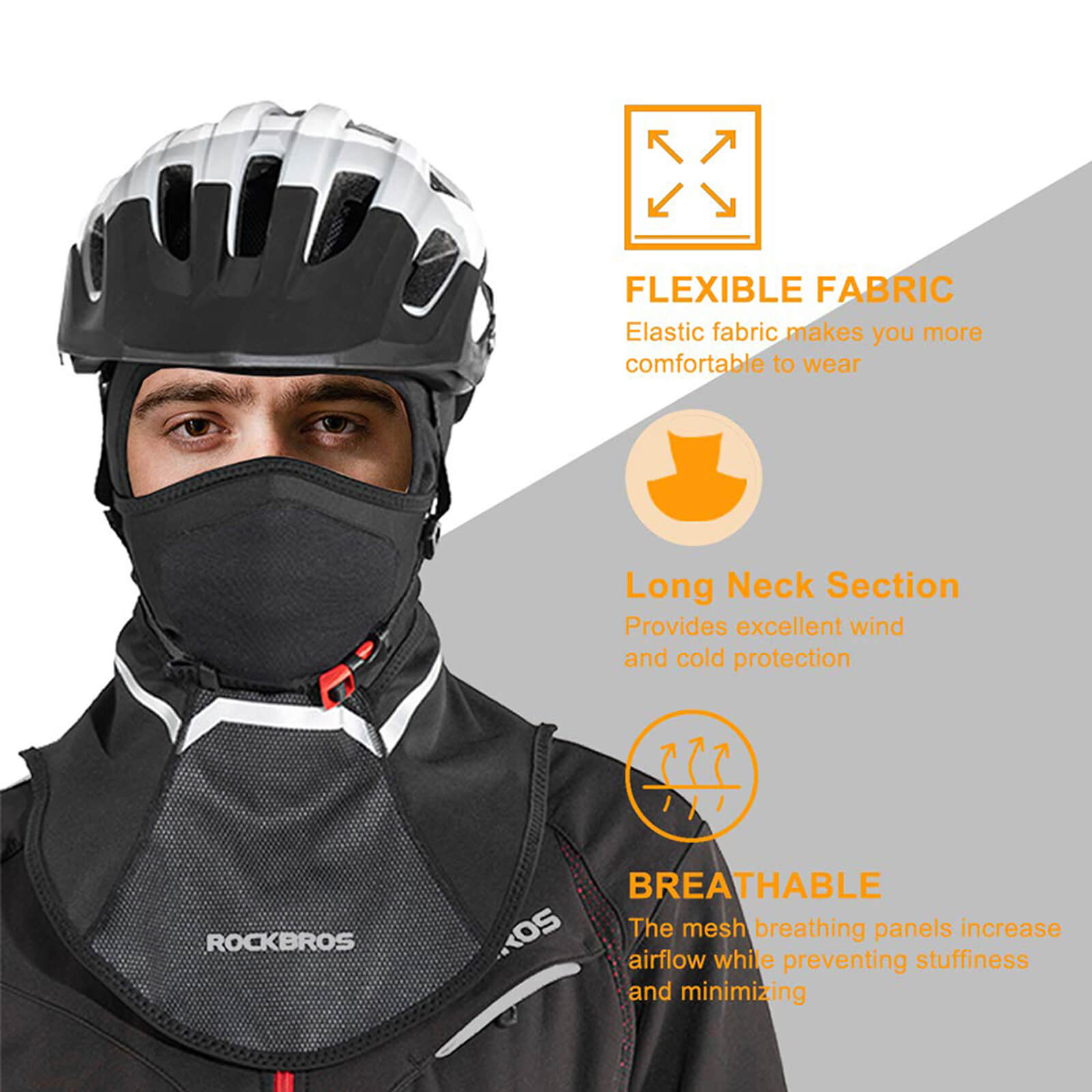 ROCKBROS Winter Cycling Balaclava Windproof Full Face Hood Neck Warmer Cap