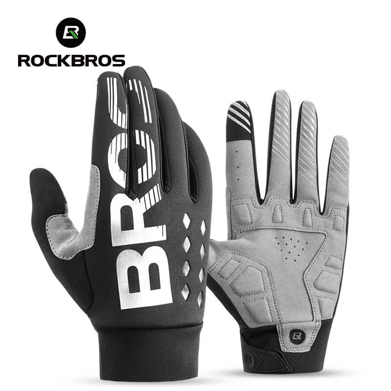 ROCKBROS winter cycling gloves, windproof and shockproof full-finger gloves, ideal for cold weather riding