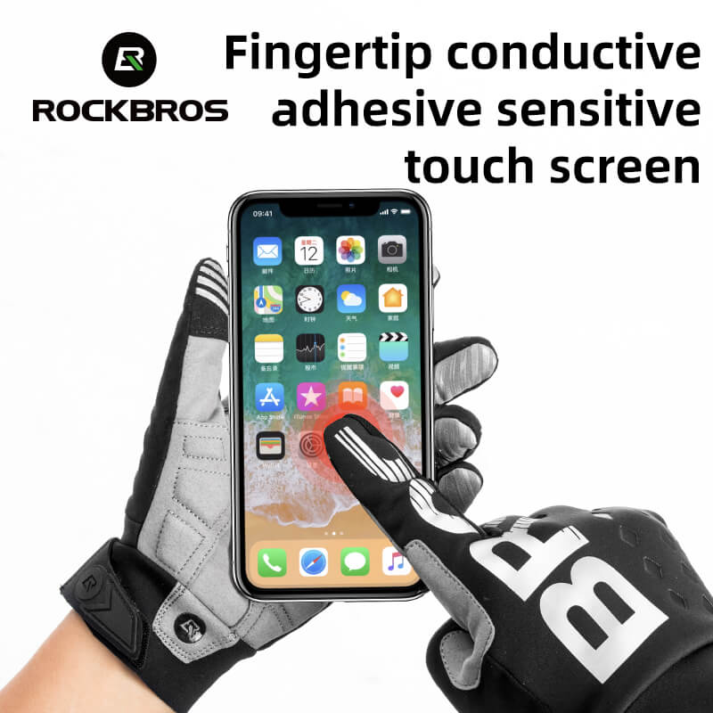 ROCKBROS winter cycling gloves, windproof and shockproof full-finger gloves, ideal for cold weather riding