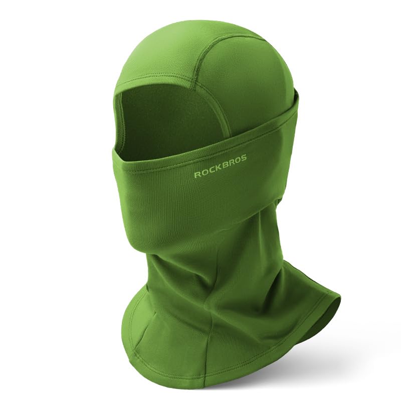 ROCKBROS Winter Cycling Mask Fleece Warm Windproof Balaclava Ski Mask #Color_Army Green