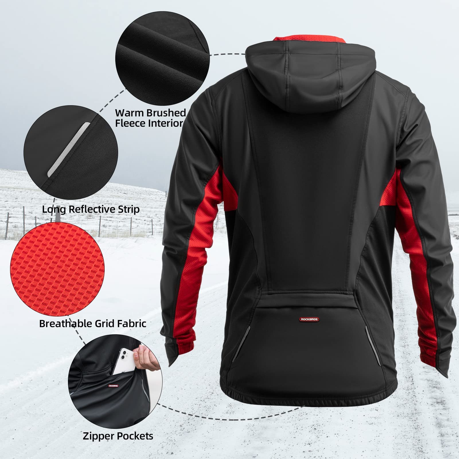 ROCKBROS Winter Cycling Suit Thermal Set Men's Cycling Jacket/Trouser